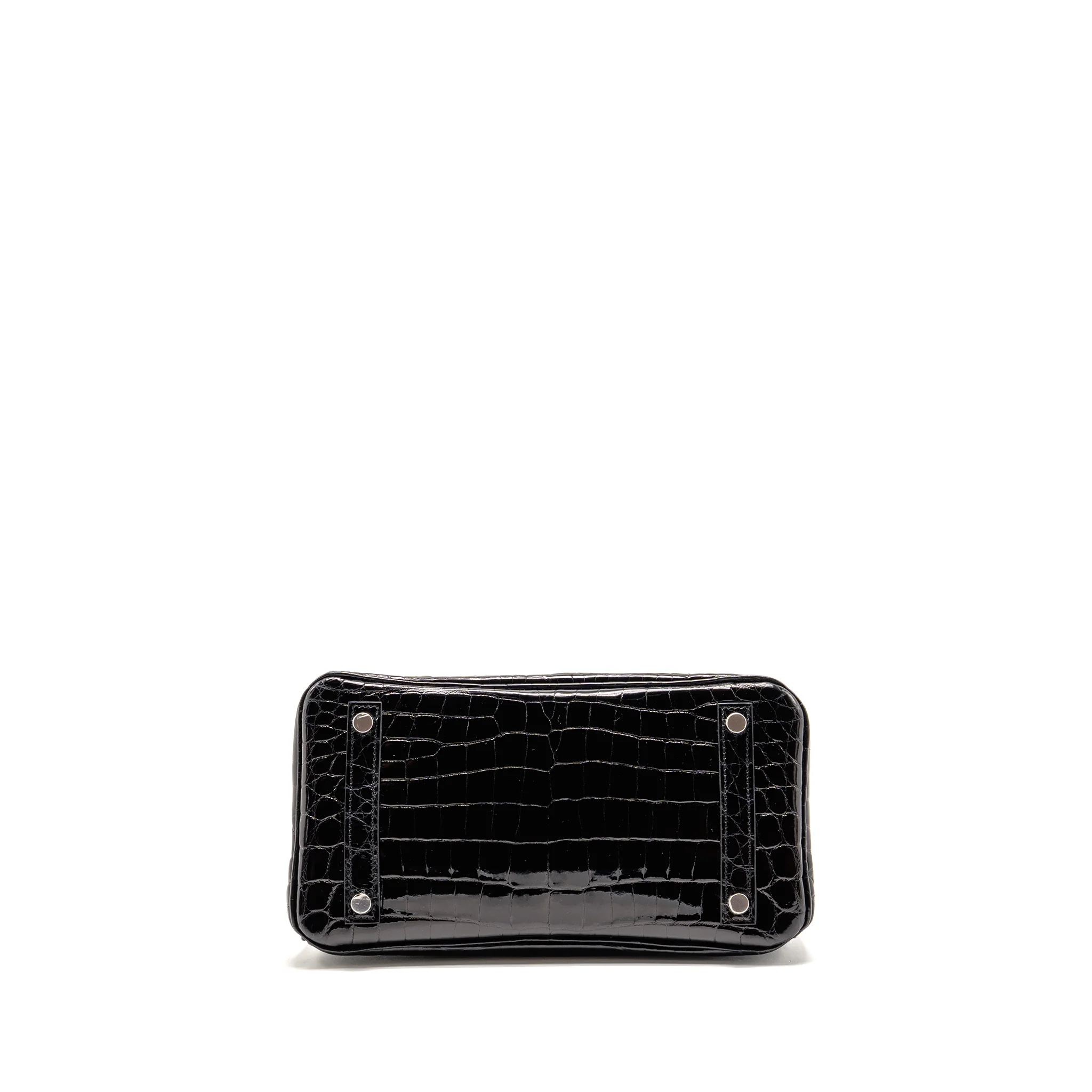 Hermes Birkin 25 Crocodile Niloticus Black SHW Stamp K - Image 6