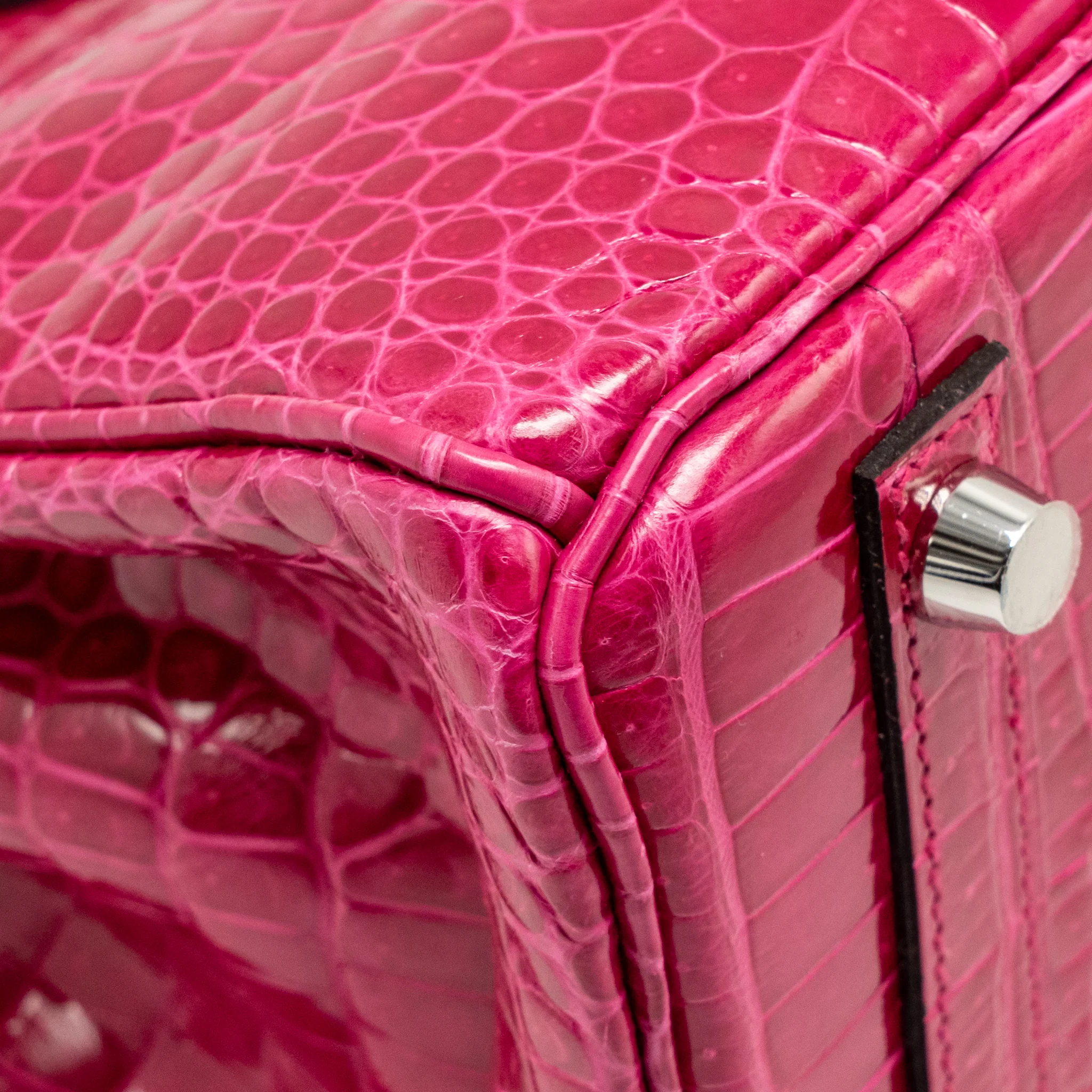 Hermes Birkin 25 shiny crocodile porous rose Mexico SHW stamp Z - Image 11