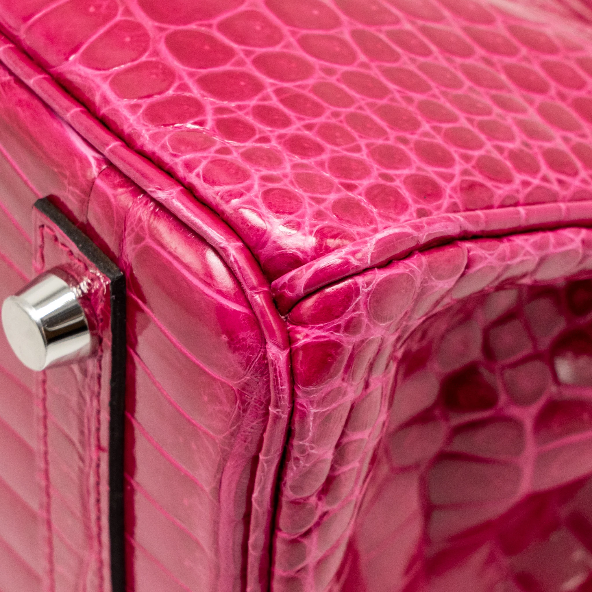Hermes Birkin 25 shiny crocodile porous rose Mexico SHW stamp Z - Image 12