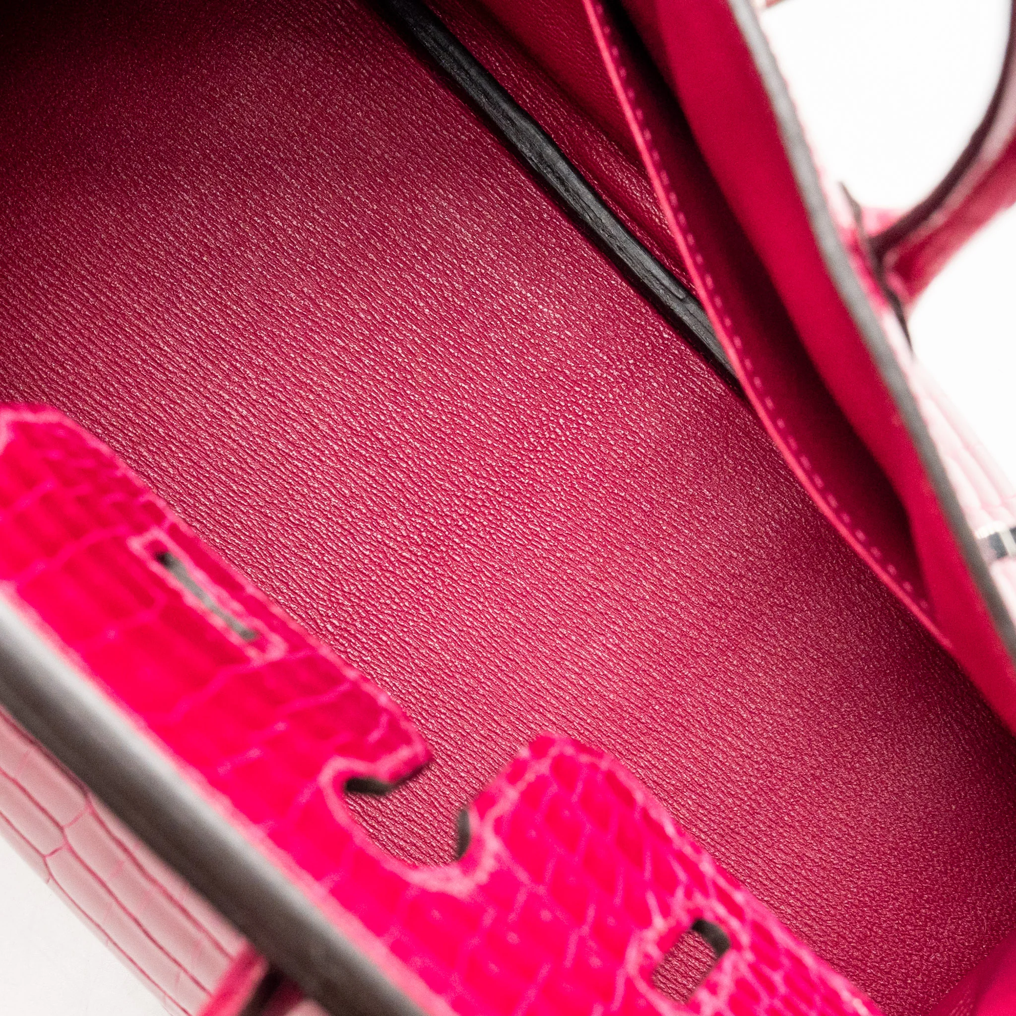 Hermes Birkin 25 shiny crocodile porous rose Mexico SHW stamp Z - Image 16