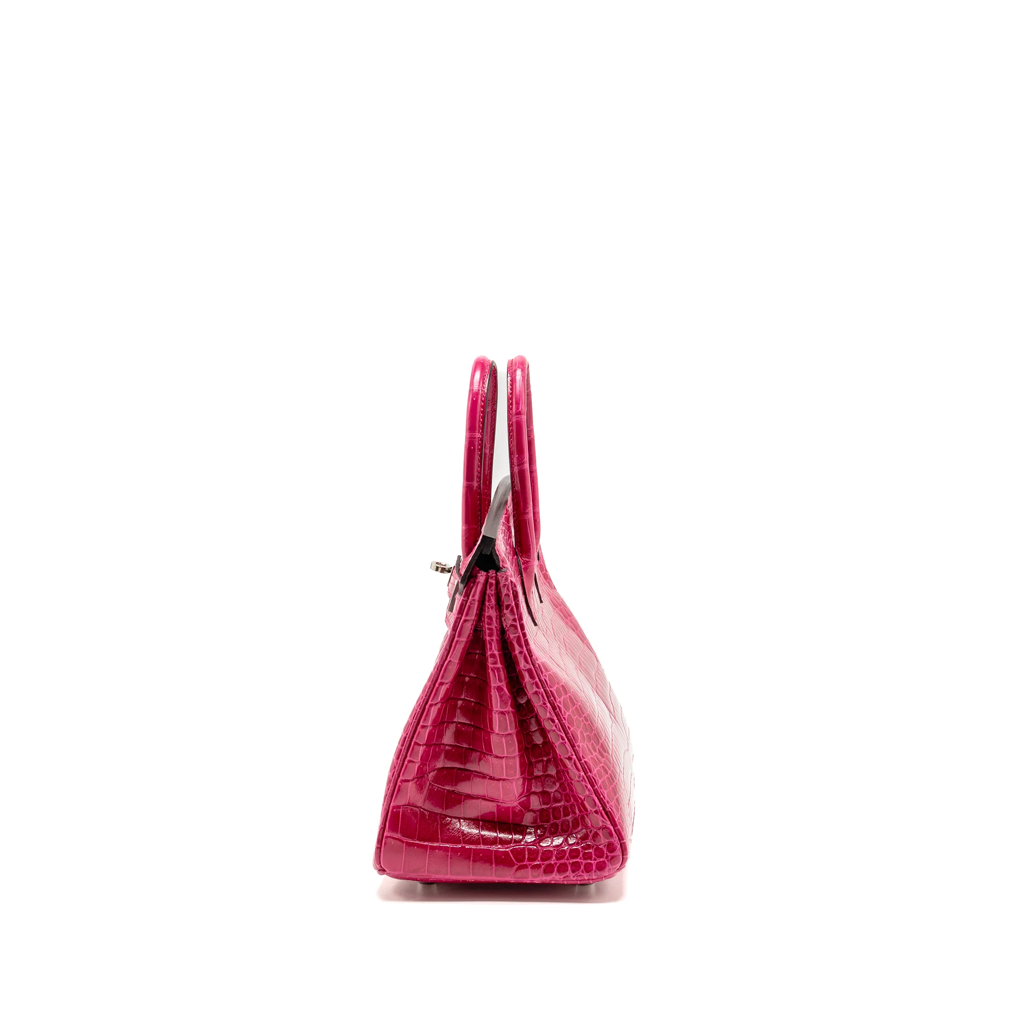 Hermes Birkin 25 shiny crocodile porous rose Mexico SHW stamp Z - Image 4