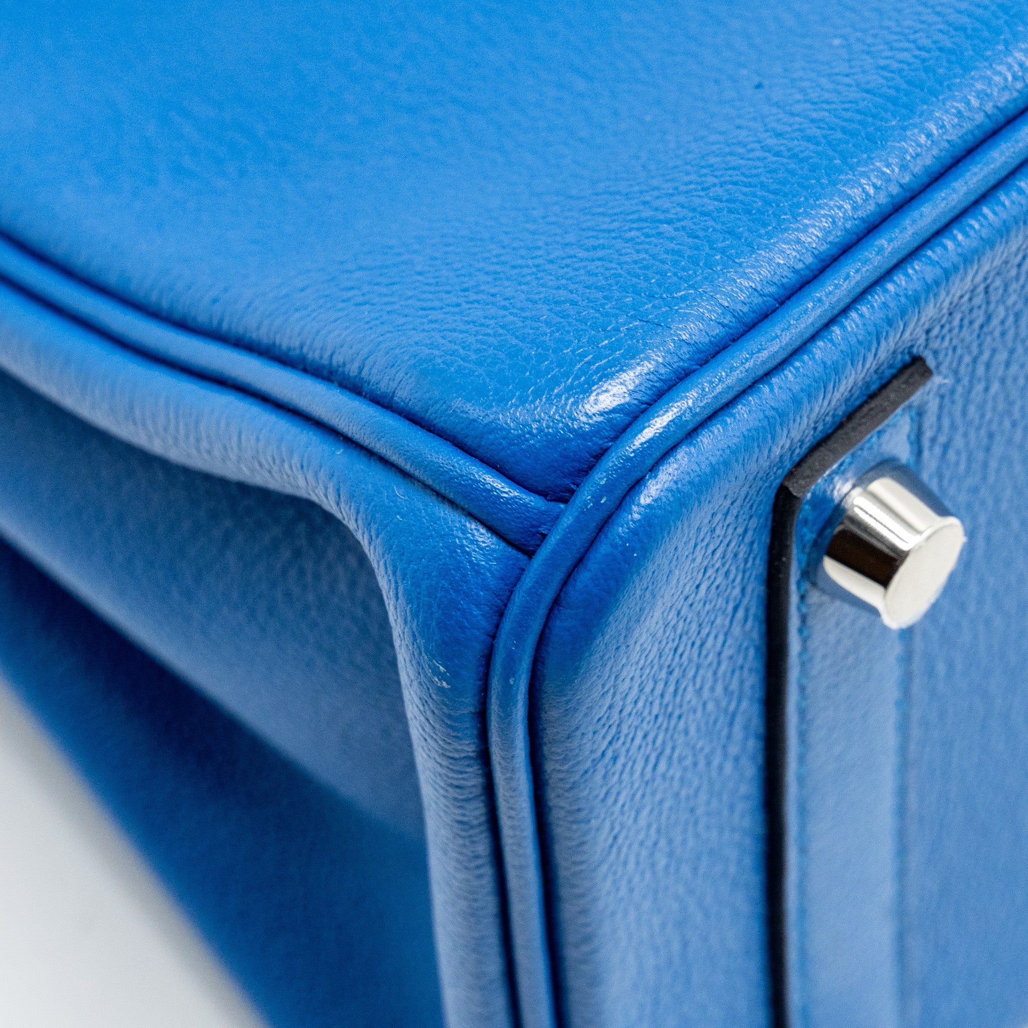Hermes Birkin 25 Taurillon Novello I7 Blue Zellige SHW stamp Y - Image 10