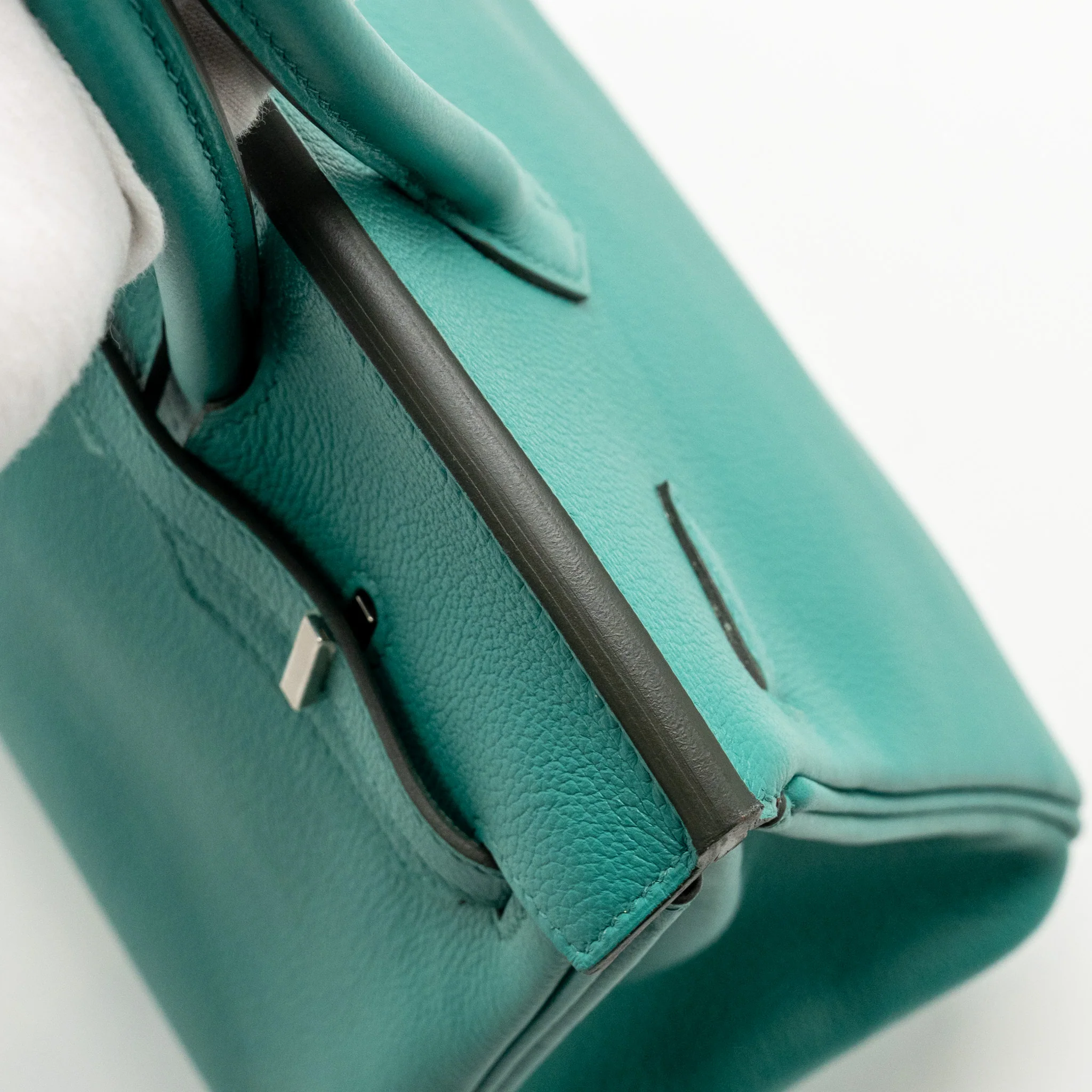Hermes Birkin 25 Taurillon Novello Vert Verona/Rose Lipstick SHW Stamp Y - Image 13