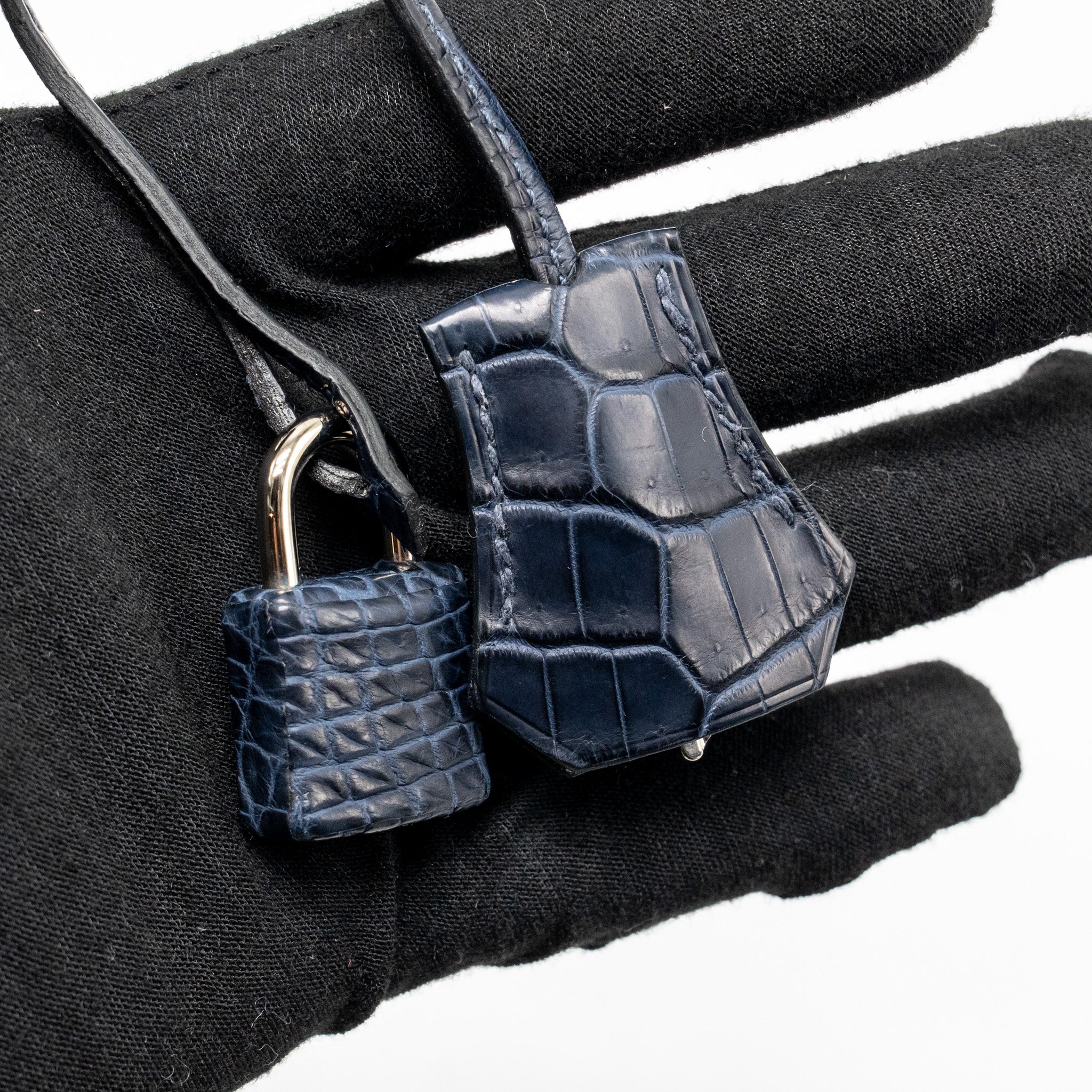 Hermes Kelly 25 crocodile niloticus Matt blue marine SHW stamp U - Image 20