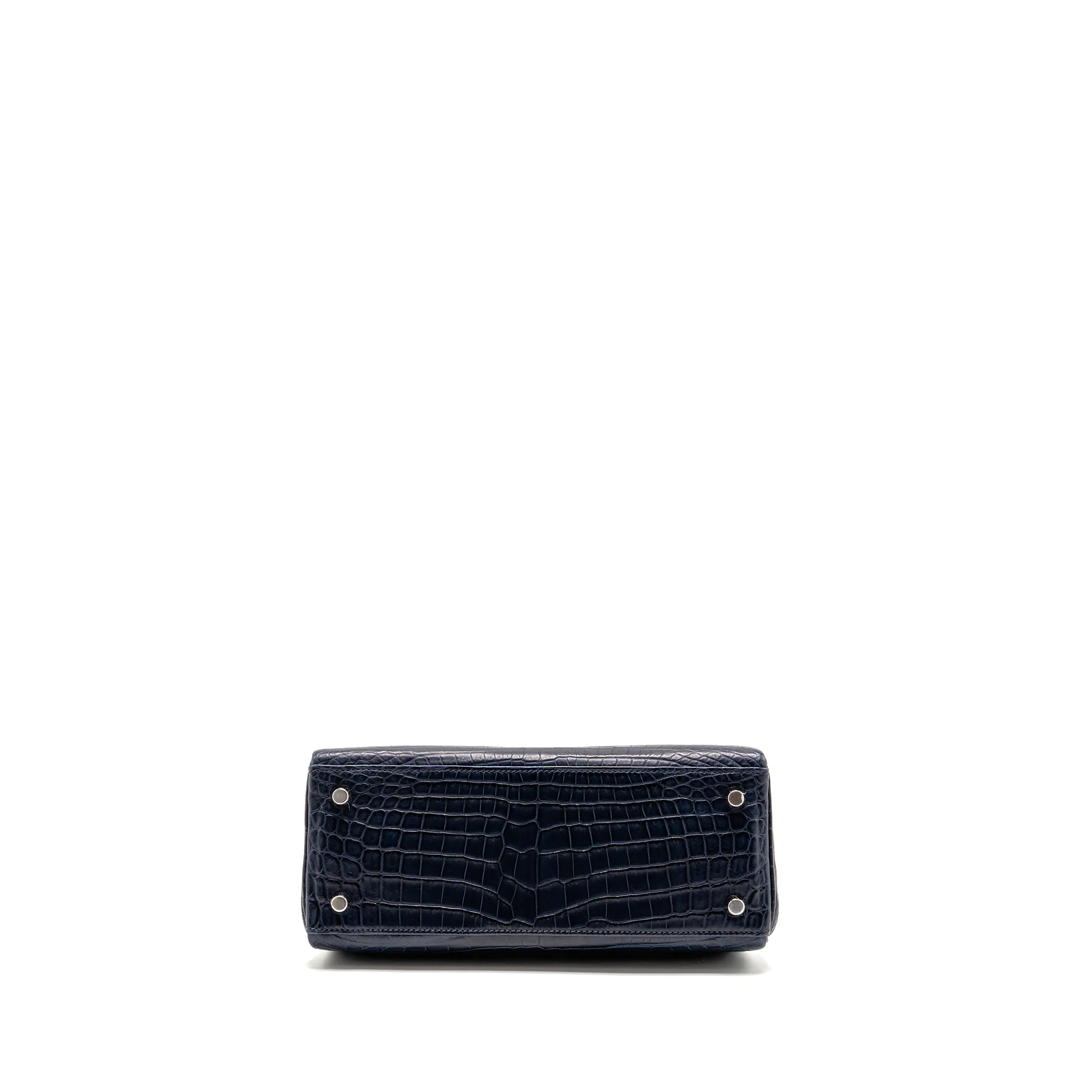 Hermes Kelly 25 crocodile niloticus Matt blue marine SHW stamp U - Image 6