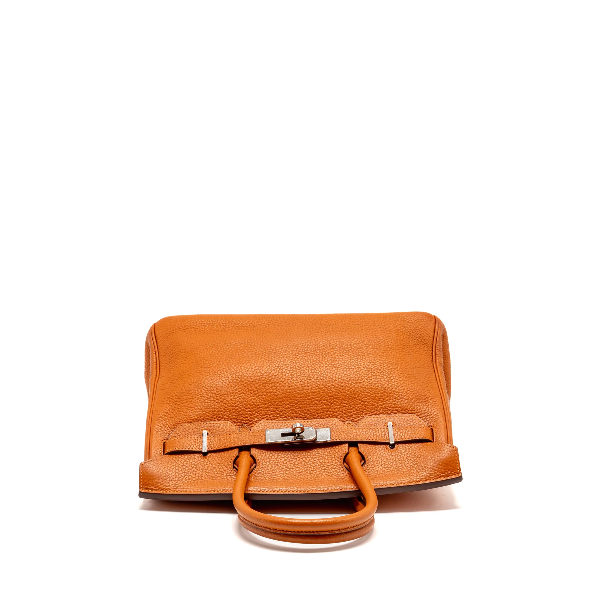 Hermes Birkin 30 Clemence Orange SHW Stamp Square I - Image 5