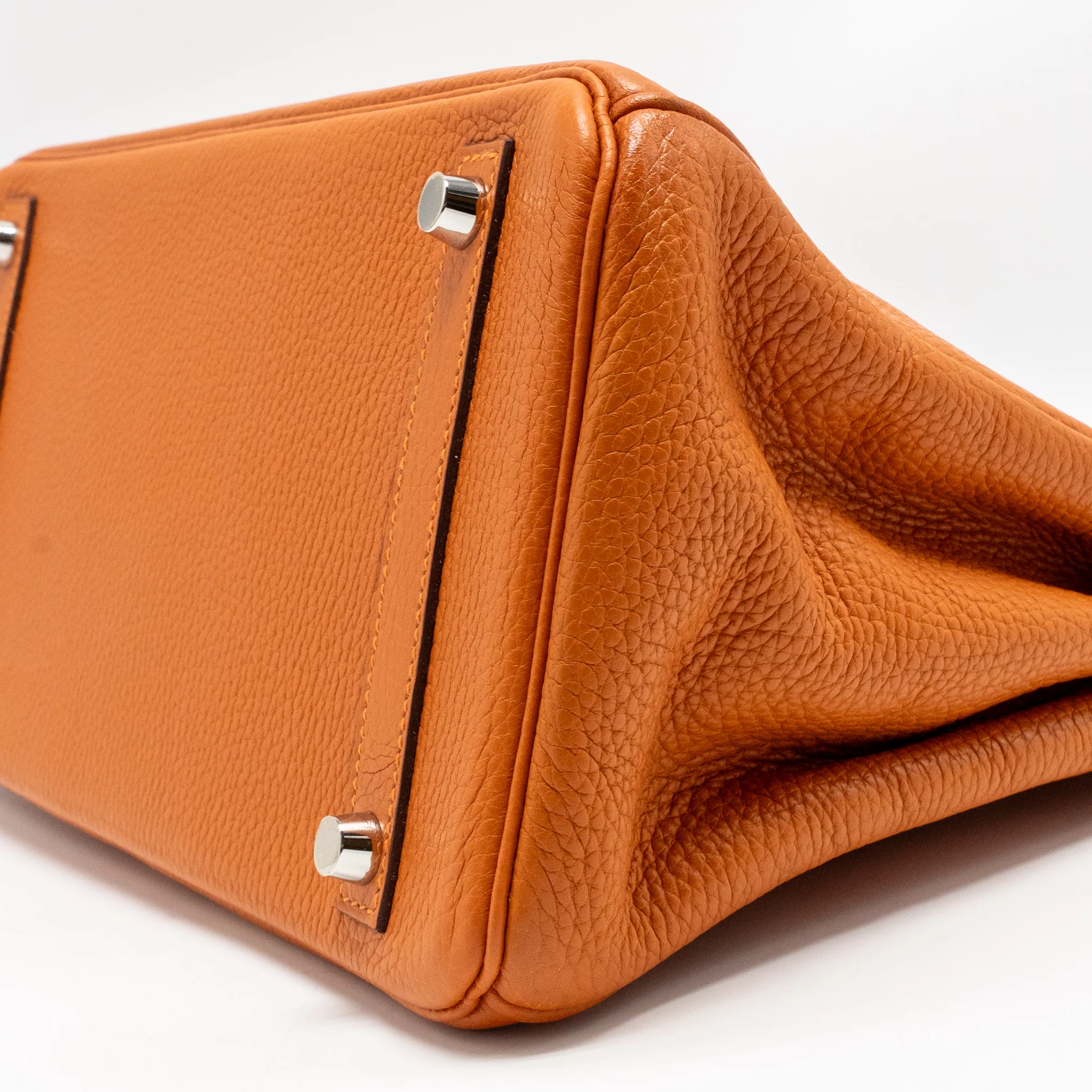 Hermes Birkin 30 Clemence Orange SHW Stamp Square I - Image 8