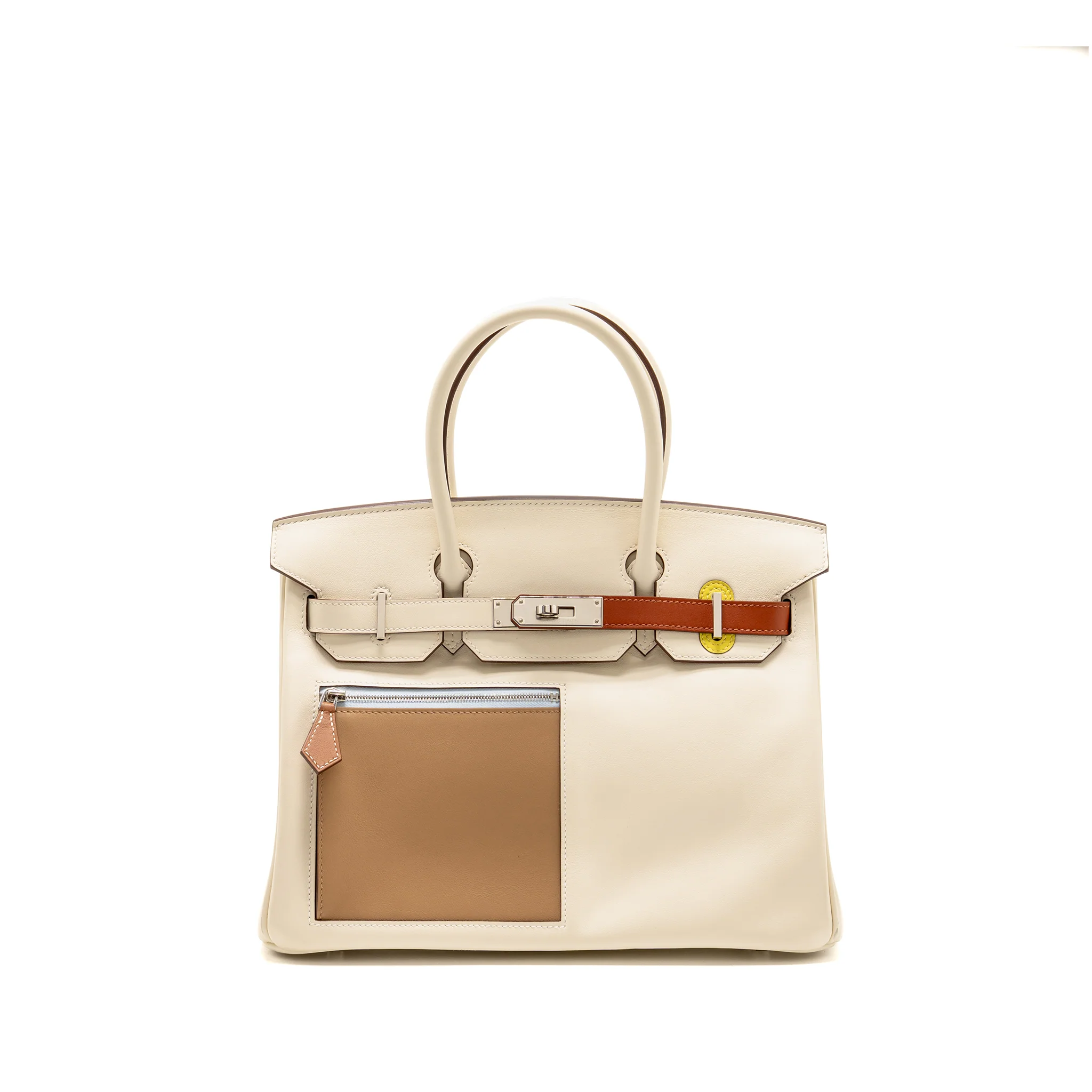 Hermes Birkin 30 COLORMATIC SWIFT NATA/CHAI/CUIVRE/LIME/MAUVE SHW STAMP U