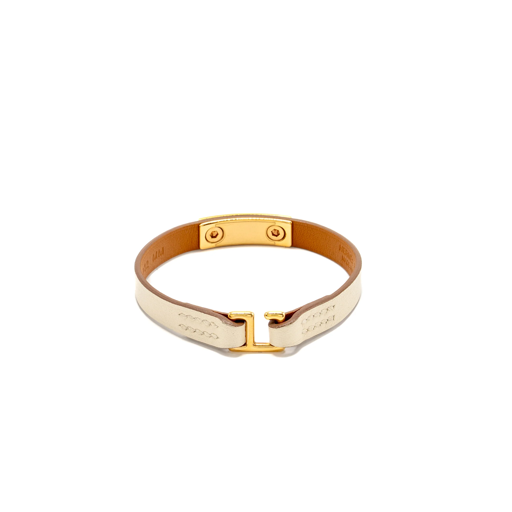 Hermes size T3 Rivale Mini Bracelet Swift Nata RGHW Stamp Z - Image 3