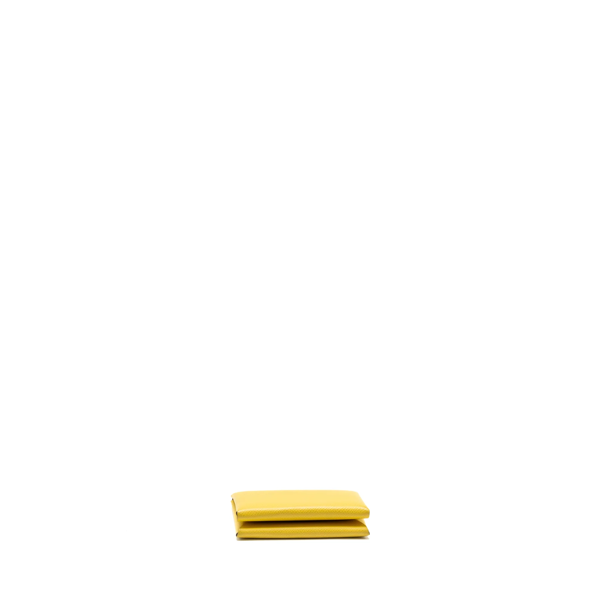 Hermes Calvi Cardholder Epsom Jaune de Naples SHW Stamp B - Image 5