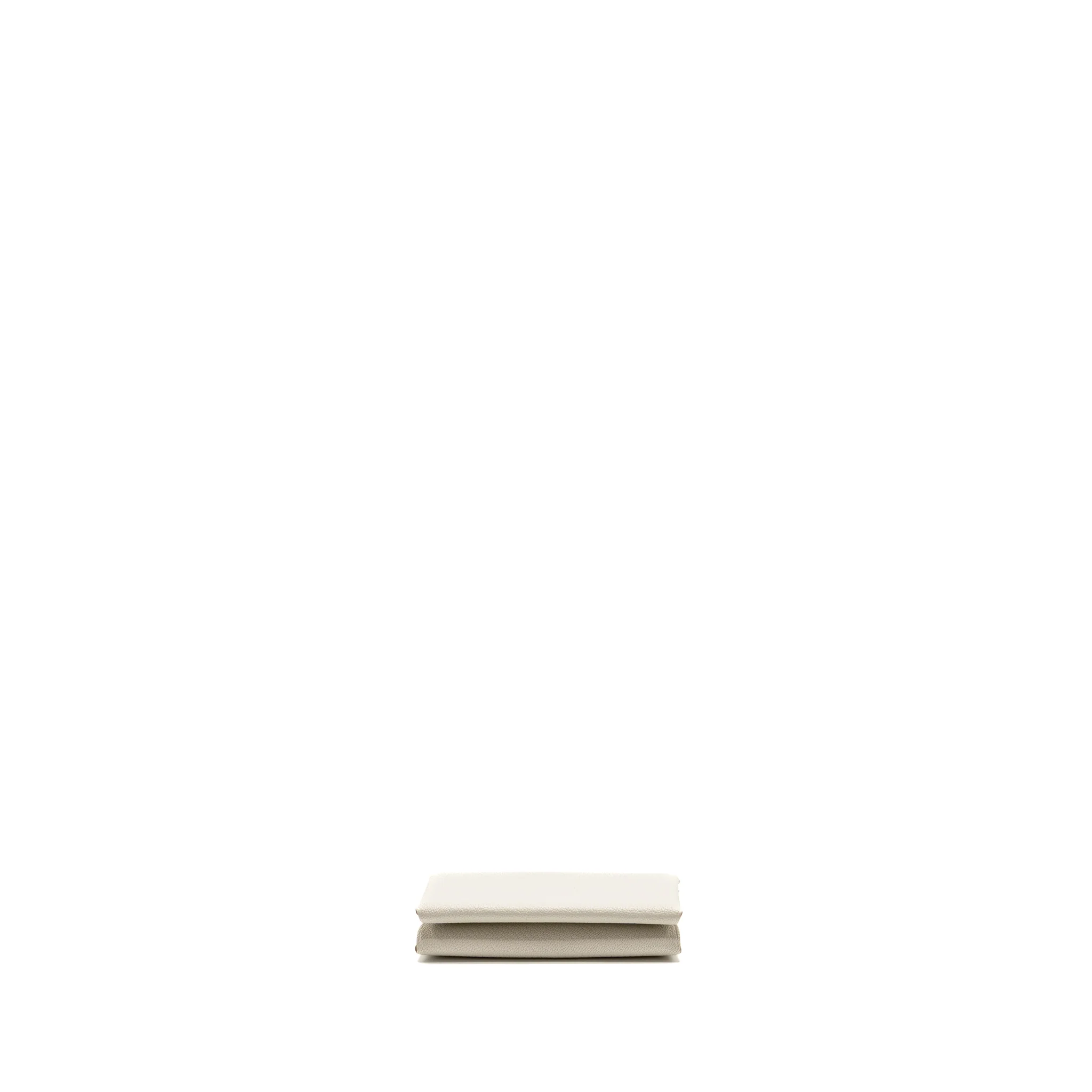 Hermes Calvi duo card holder Chevre Mysore goatskin gris pale SHW stamp B - Image 6