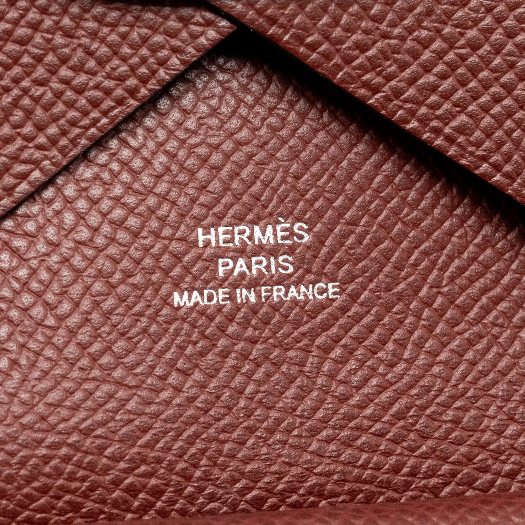 Hermes calvi duo card holder epsom rouge H SHW stamp K - Image 10