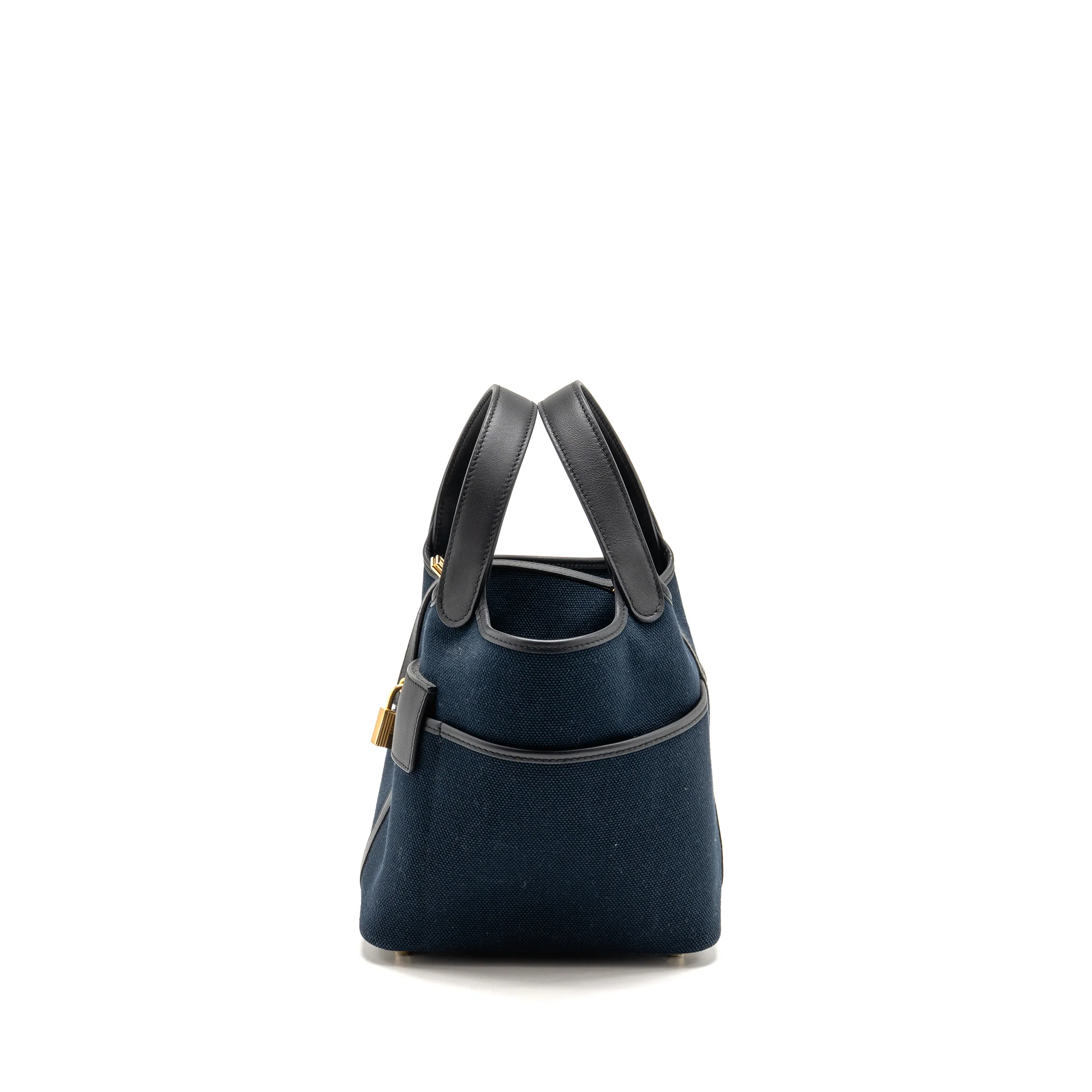 Hermes cargo Picotin 18 lock bag swift / toile canvas blue marine / caban GHW stamp U - Image 4