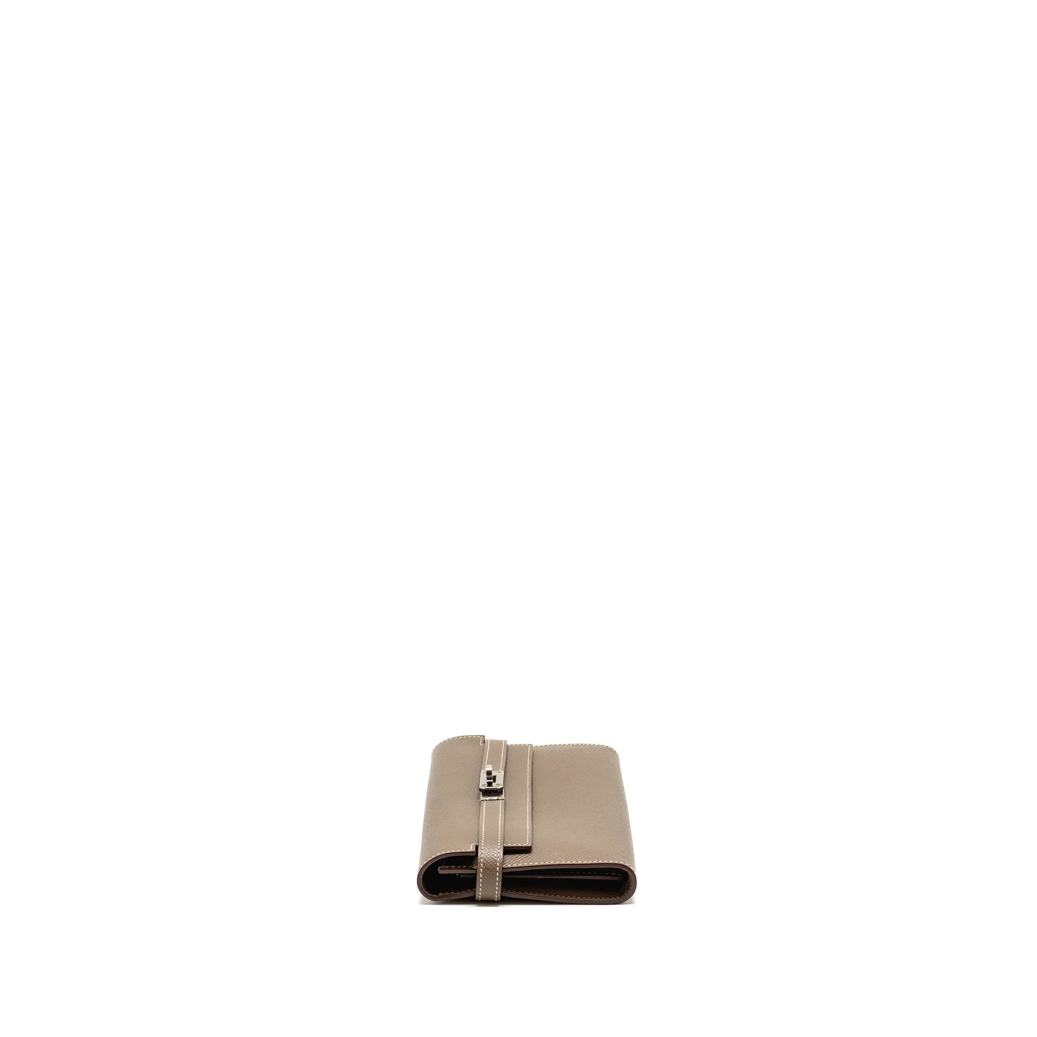 Hermes Classic kelly long wallet epsom etoupe SHW stamp square Q - Image 3