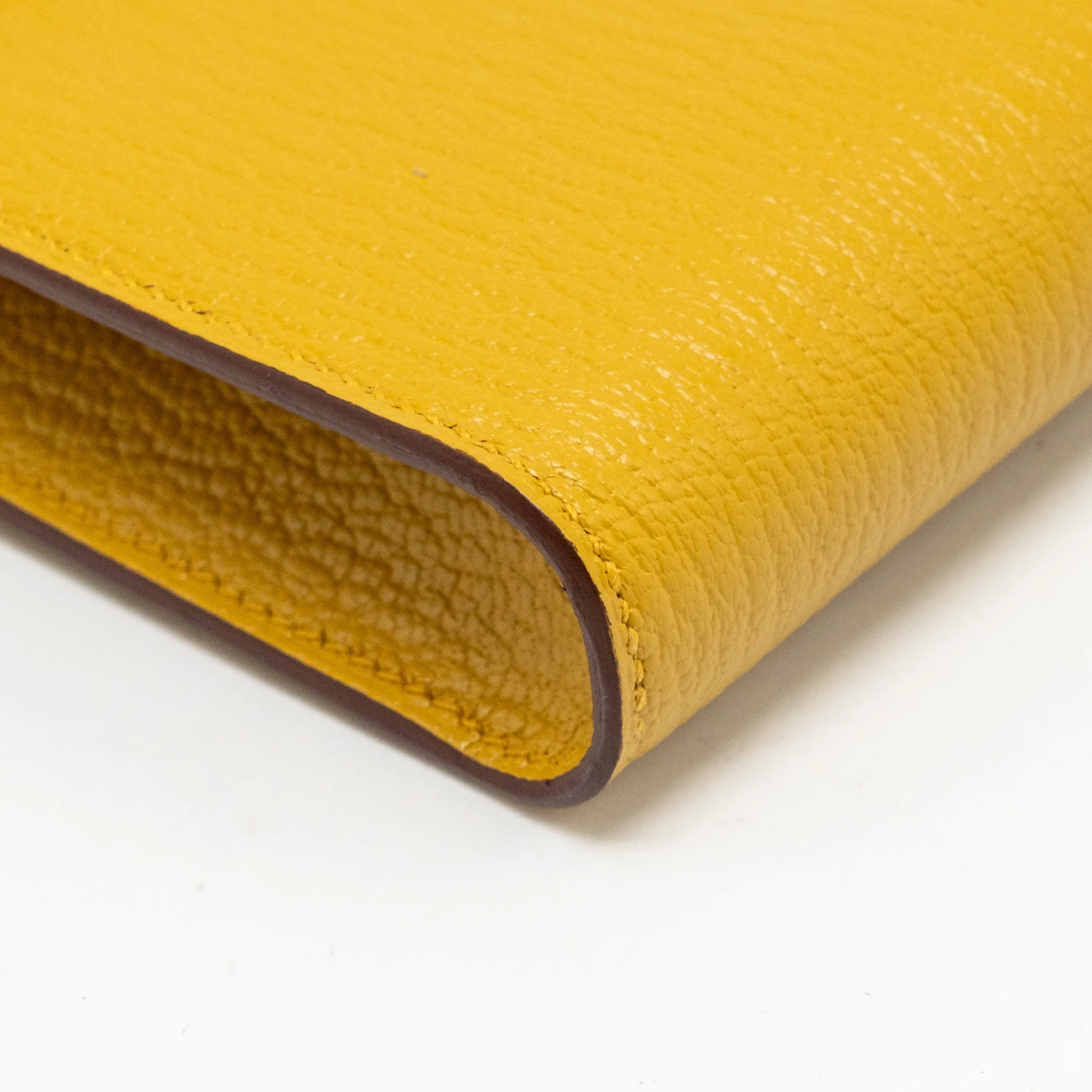 Hermes Clic 16 wallet chevre mysore jaune amber SHW stamp D - Image 11