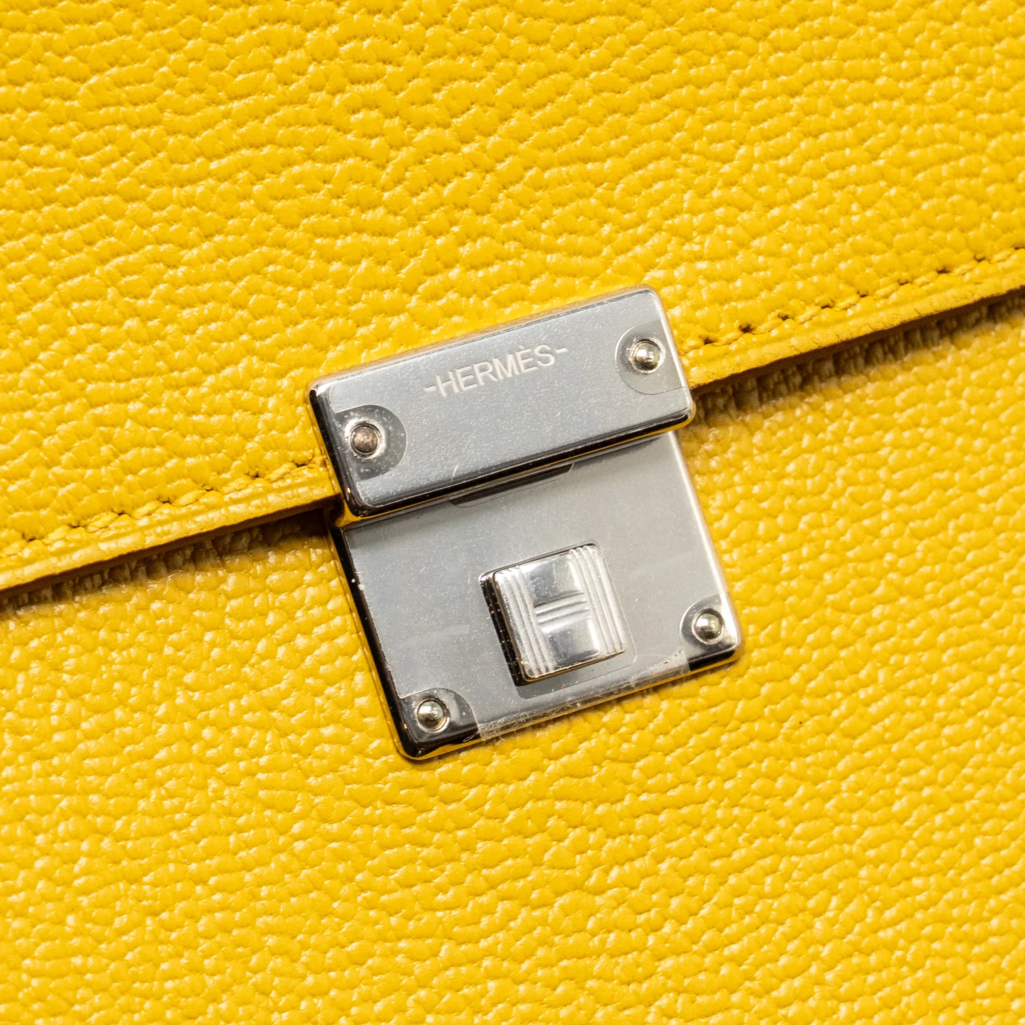 Hermes Clic 16 wallet chevre mysore jaune amber SHW stamp D - Image 13