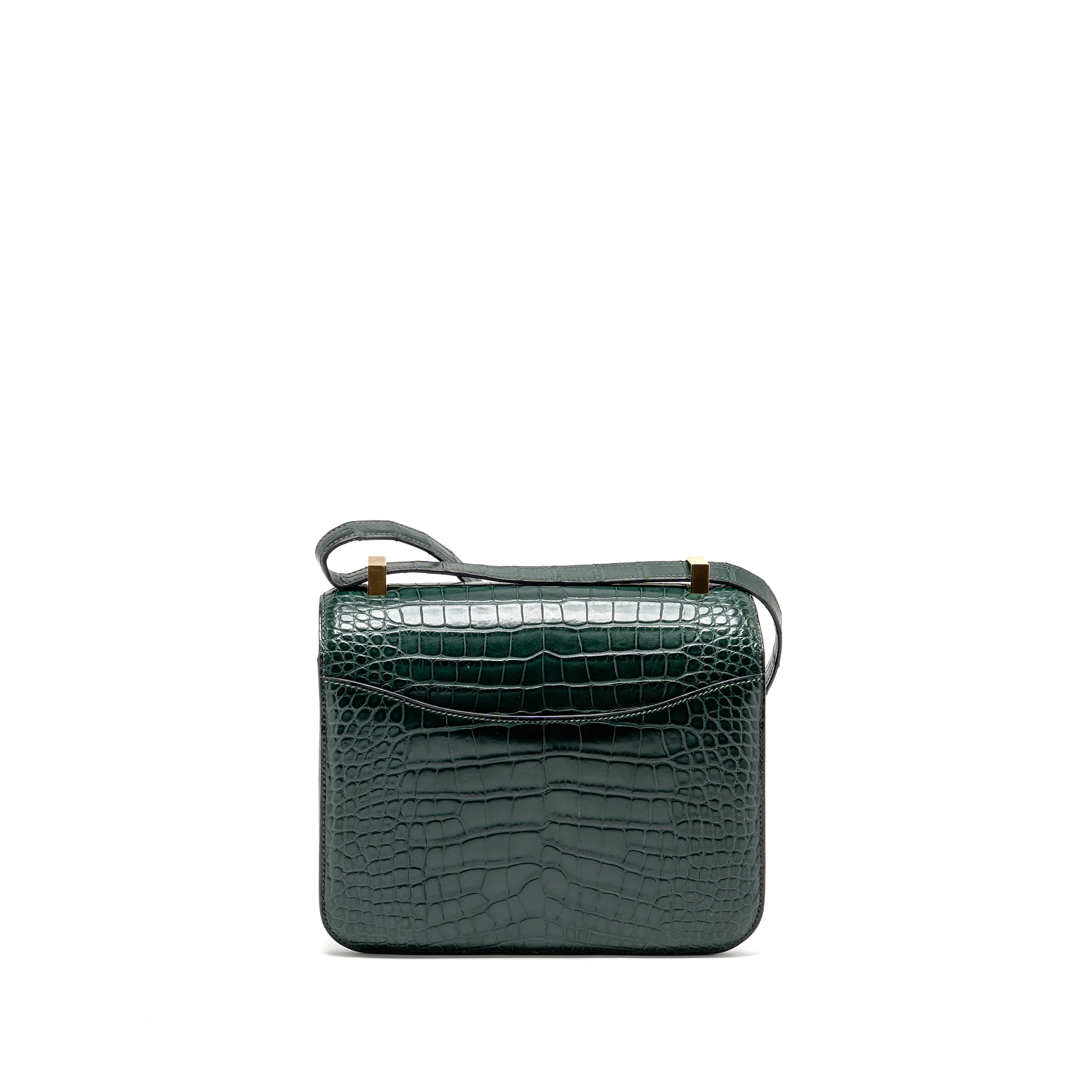 Hermes Constance 24 ALLIGATOR MISSISSIPPIENSIS MAT Vert Fonce GHW Stamp X - Image 2