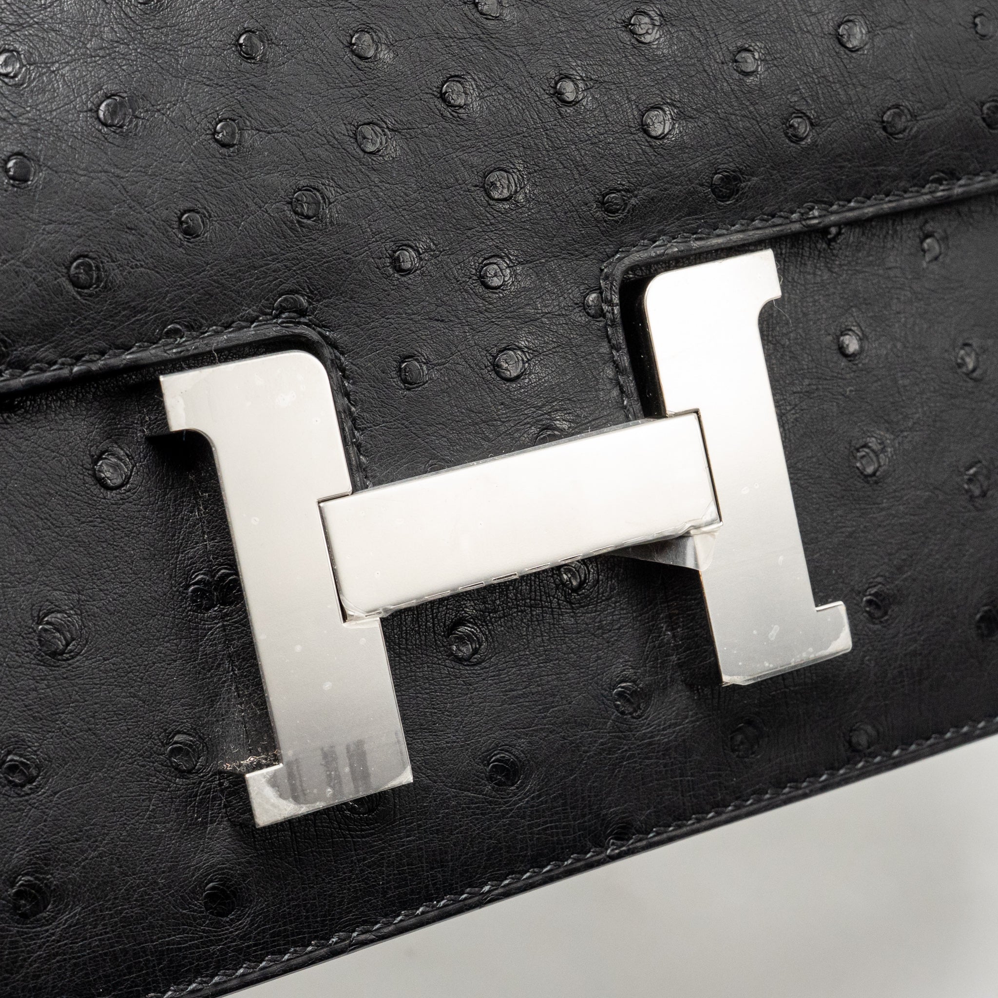Hermes Constance 24 Ostrich Black SHW Stamp K - Image 13
