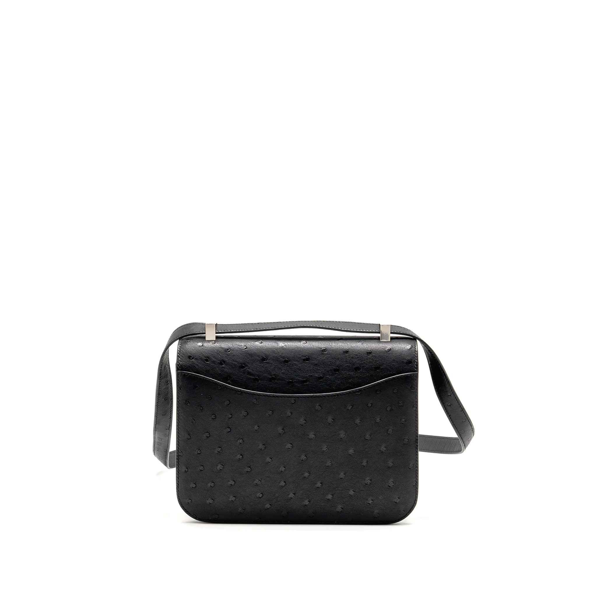 Hermes Constance 24 Ostrich Black SHW Stamp K - Image 2