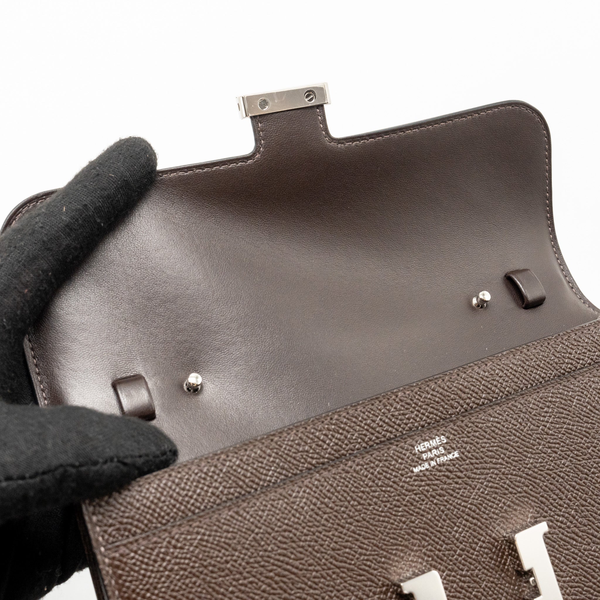 Hermes Constance to Go Epsom Chocolate SHW Stamp U - Image 7