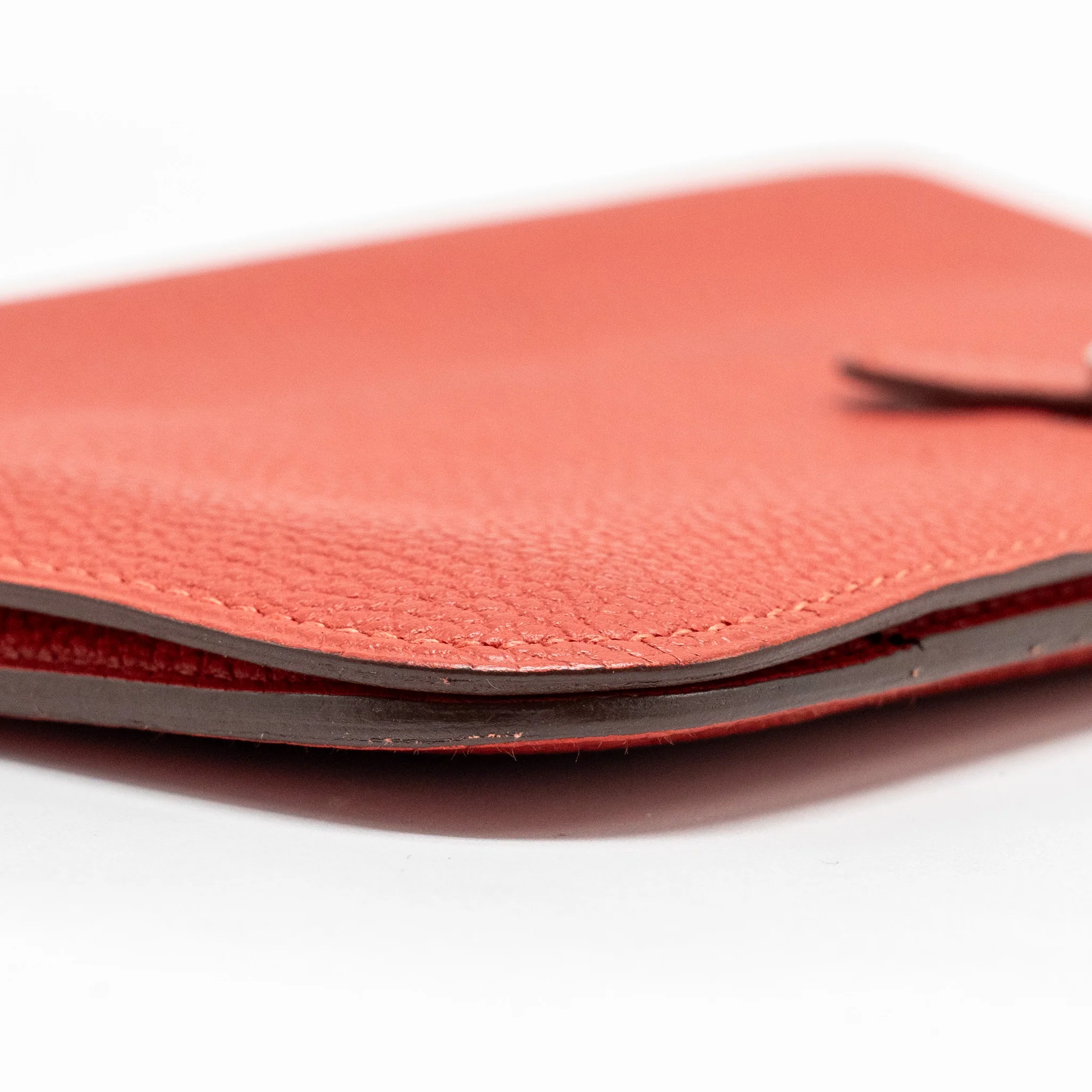 Hermes Dogan Compact Wallet Togo Red SHW Stamp T - Image 6
