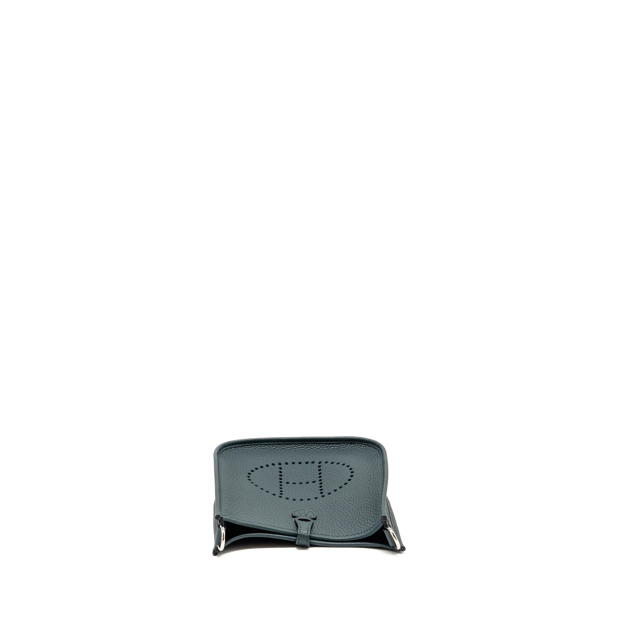 Hermes Mini Evelyne Clemence Vert Cypres SHW Stamp W - Image 5