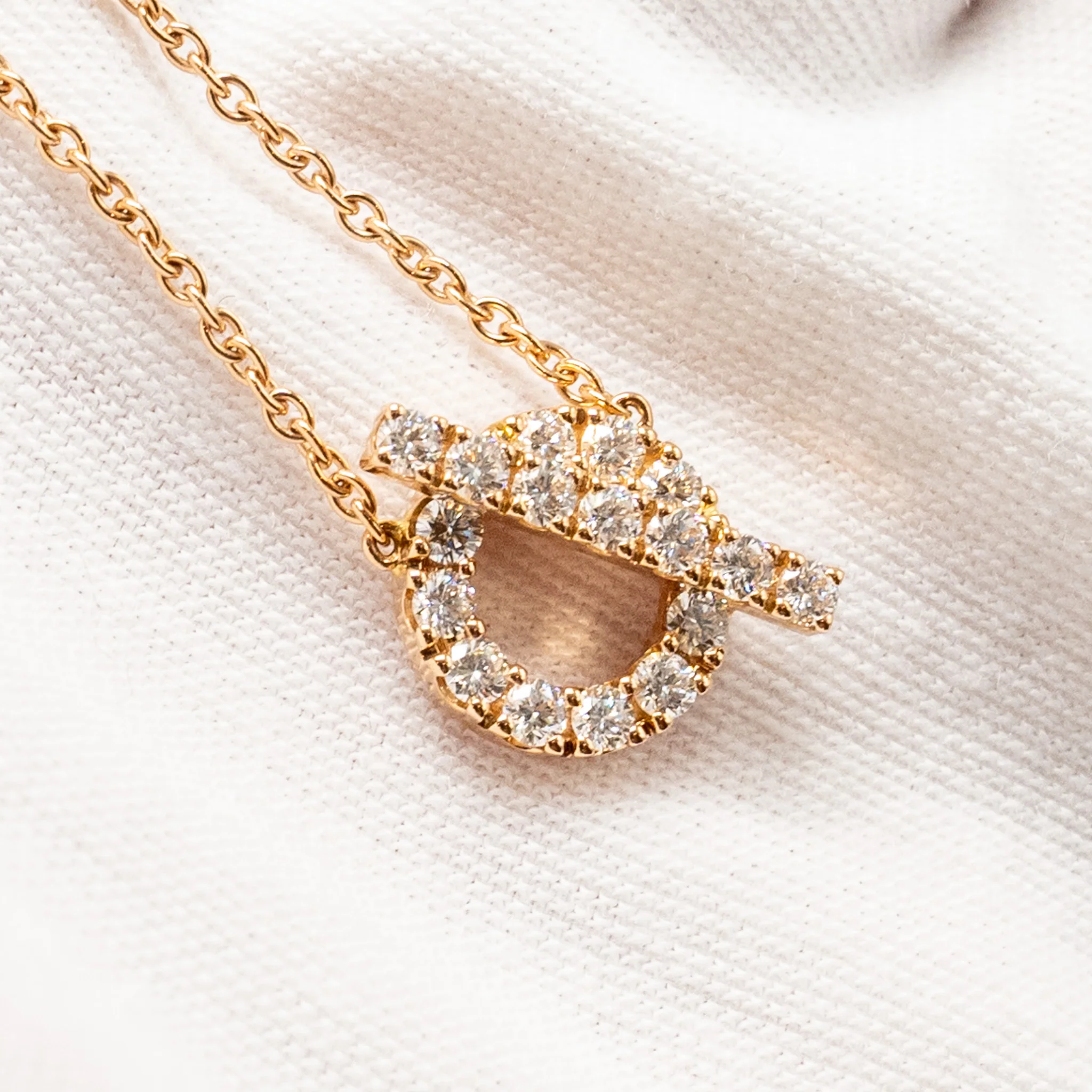 Hermes Finesse Necklace Rose Gold, Diamonds - Image 4