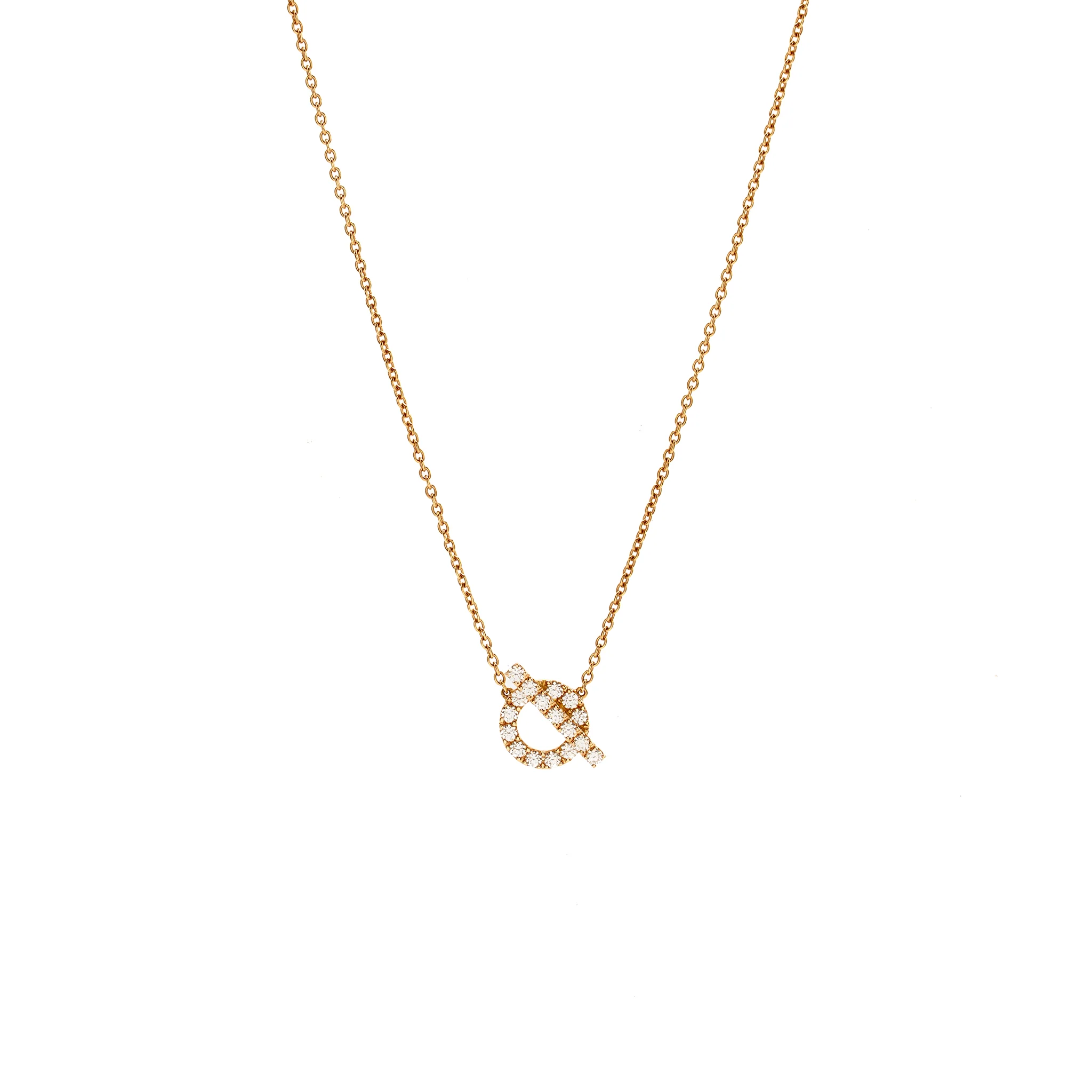 Hermes Finesse Pendant Rose Gold, Diamonds