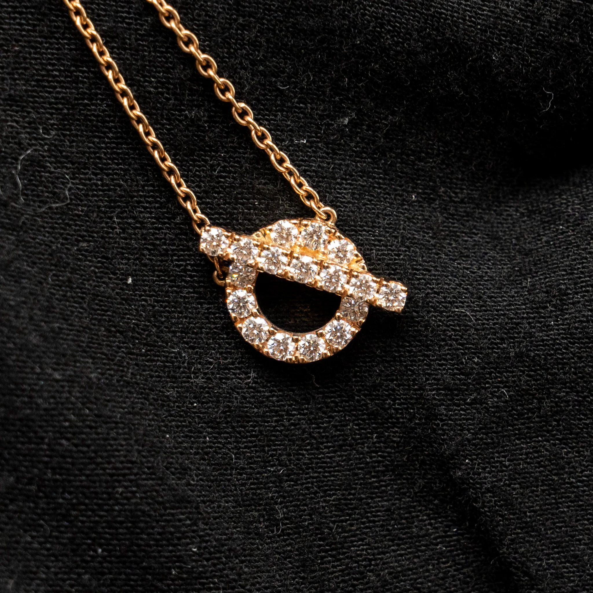 Hermes Finesse Pendant Rose Gold, Diamonds - Image 4