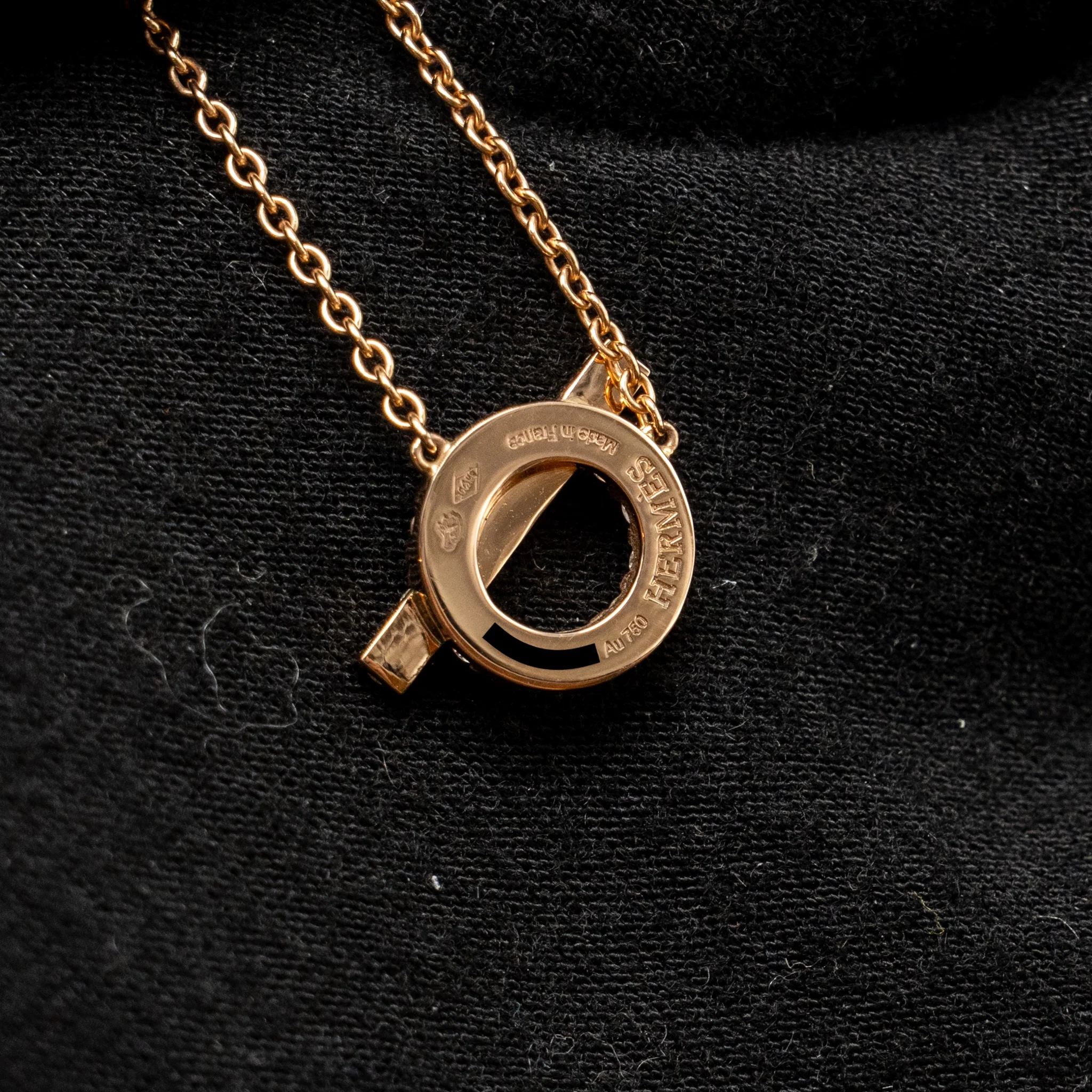 Hermes Finesse Pendant Rose Gold, Diamonds - Image 5