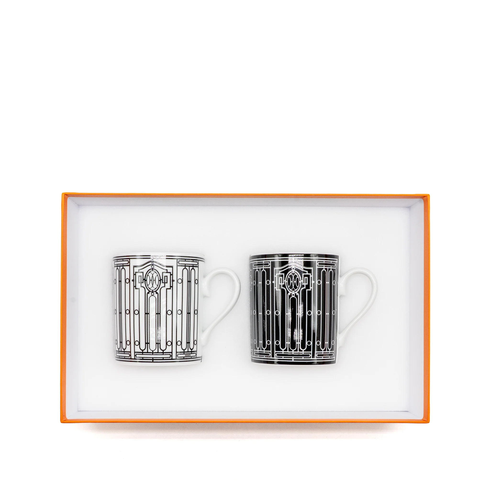 Hermes H Deco Set of 2 mugs black / white - Image 2