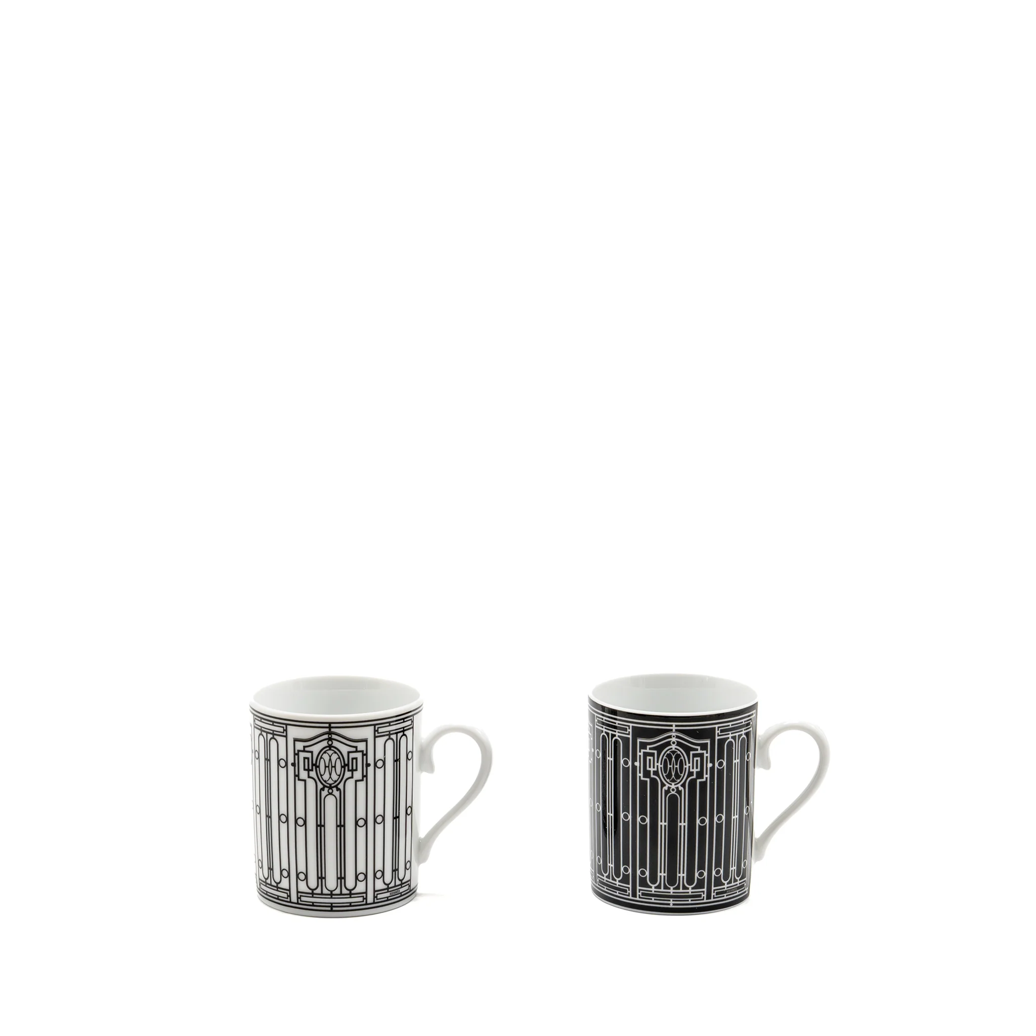 Hermes H Deco set of 2 mugs black/ white - Image 3