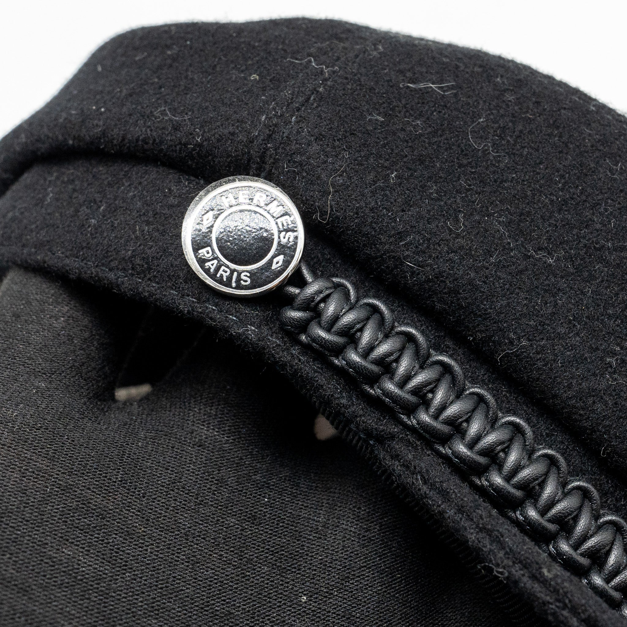 Hermes Size 57 Casquette Femme Hat Black SHW - Image 7