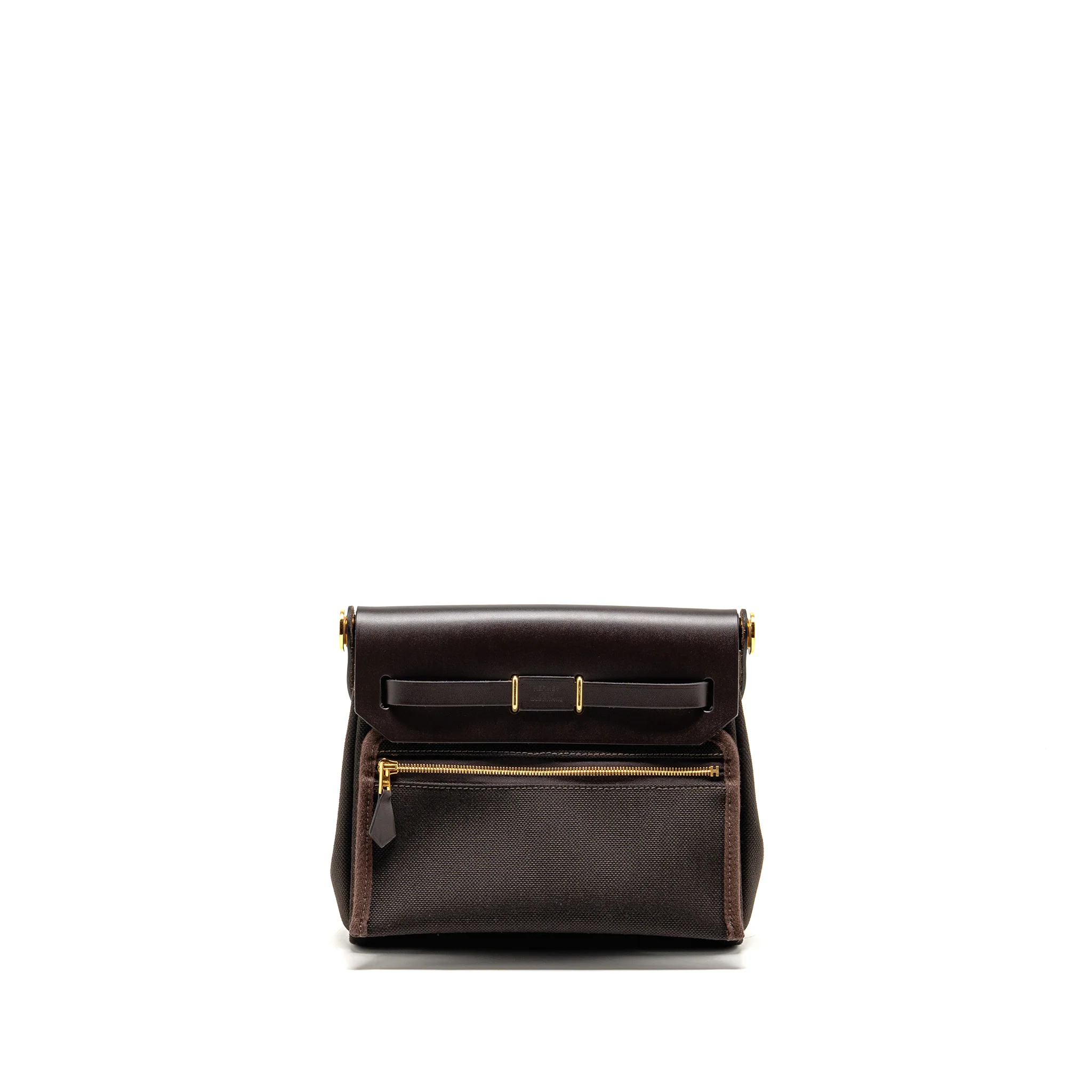 Hermes herbag mini canvas / hunter leather ebene GHW stamp K - Image 2