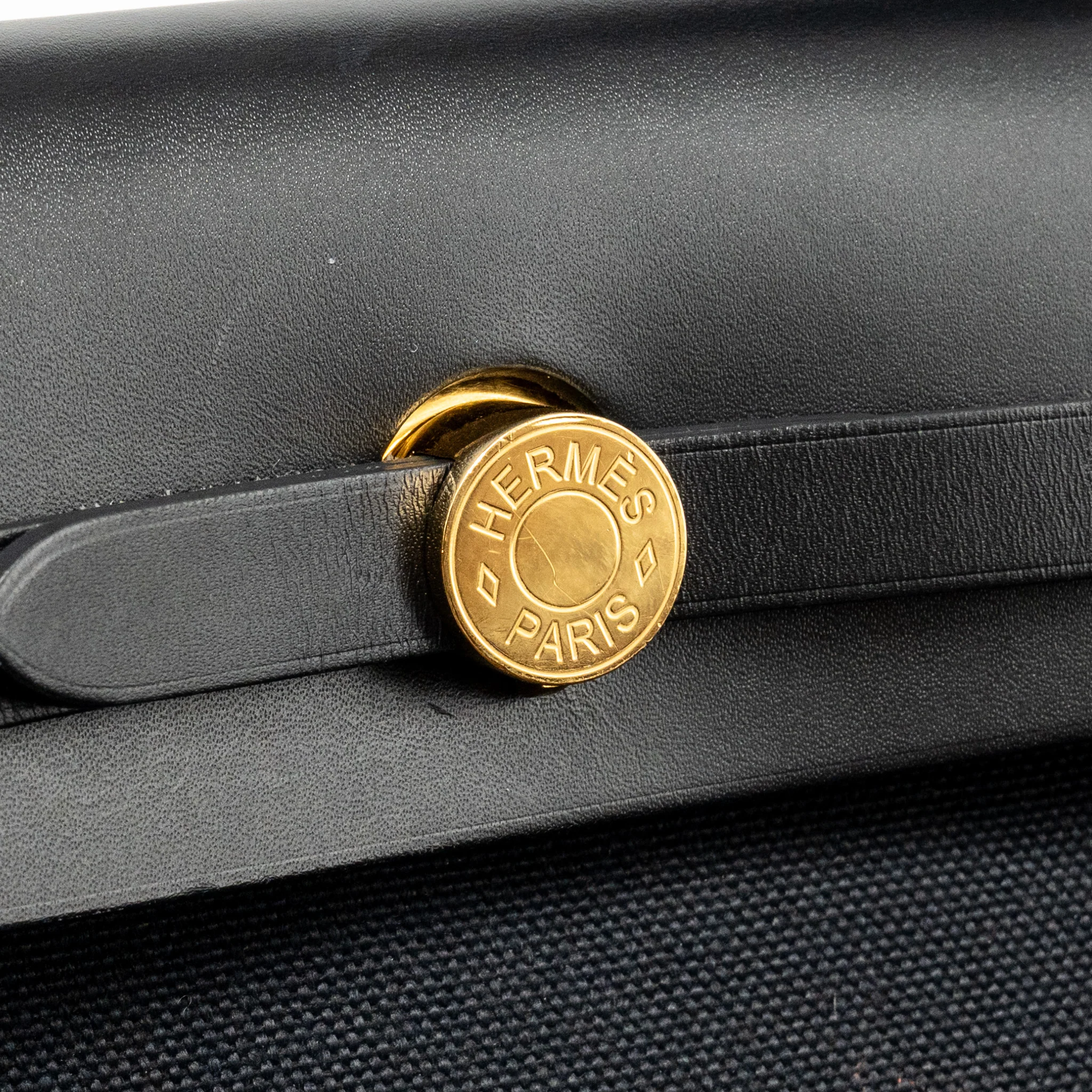 Hermes Herbag 31 hunter leather/canvas black GHW stamp Z - Image 14
