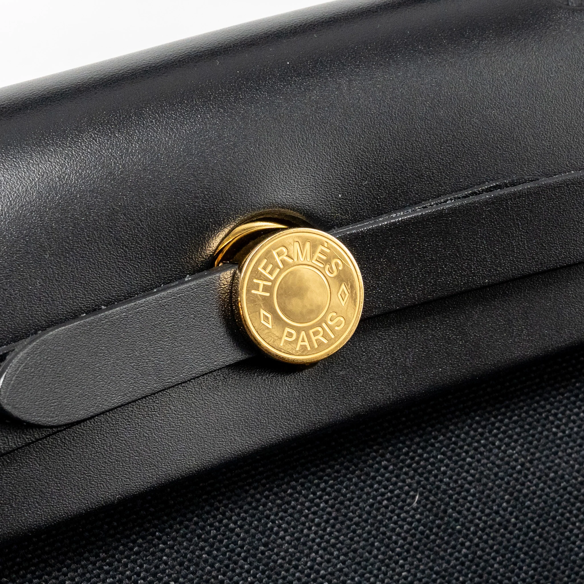 Hermes Herbag 31 Zip Bag Canvas/Hunter Leather Black GHW Stamp B - Image 13