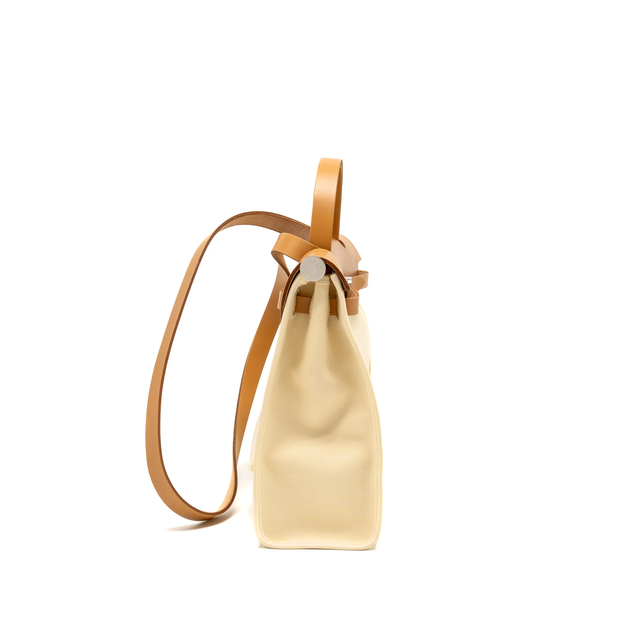 Hermes Herbag 31 Zip Bag Canvas/Hunter Leather Vanille/Naturel-Sable SHW Stamp D - Image 3