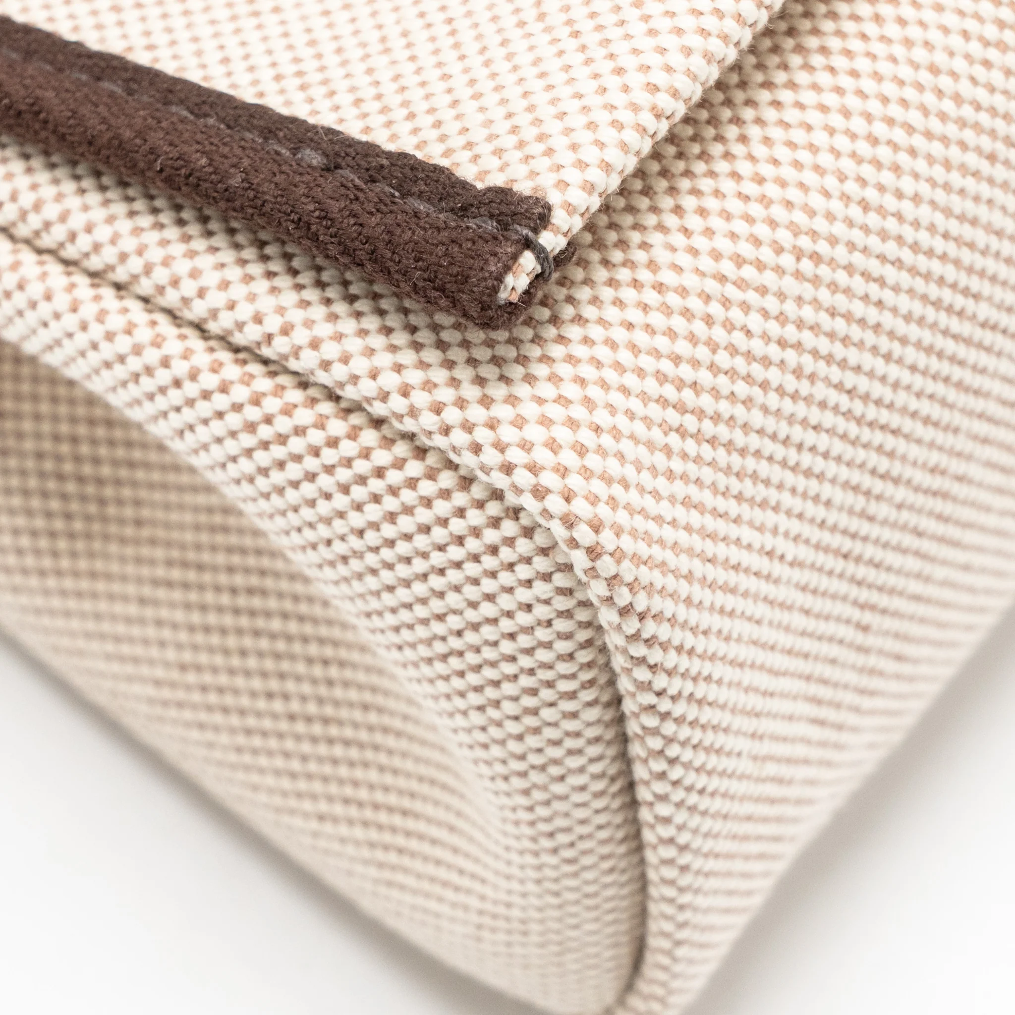 Hermes Herbag Mini Canvas / Hunter Leather Ecru-Beige / Ebene GHW Stamp K - Image 10