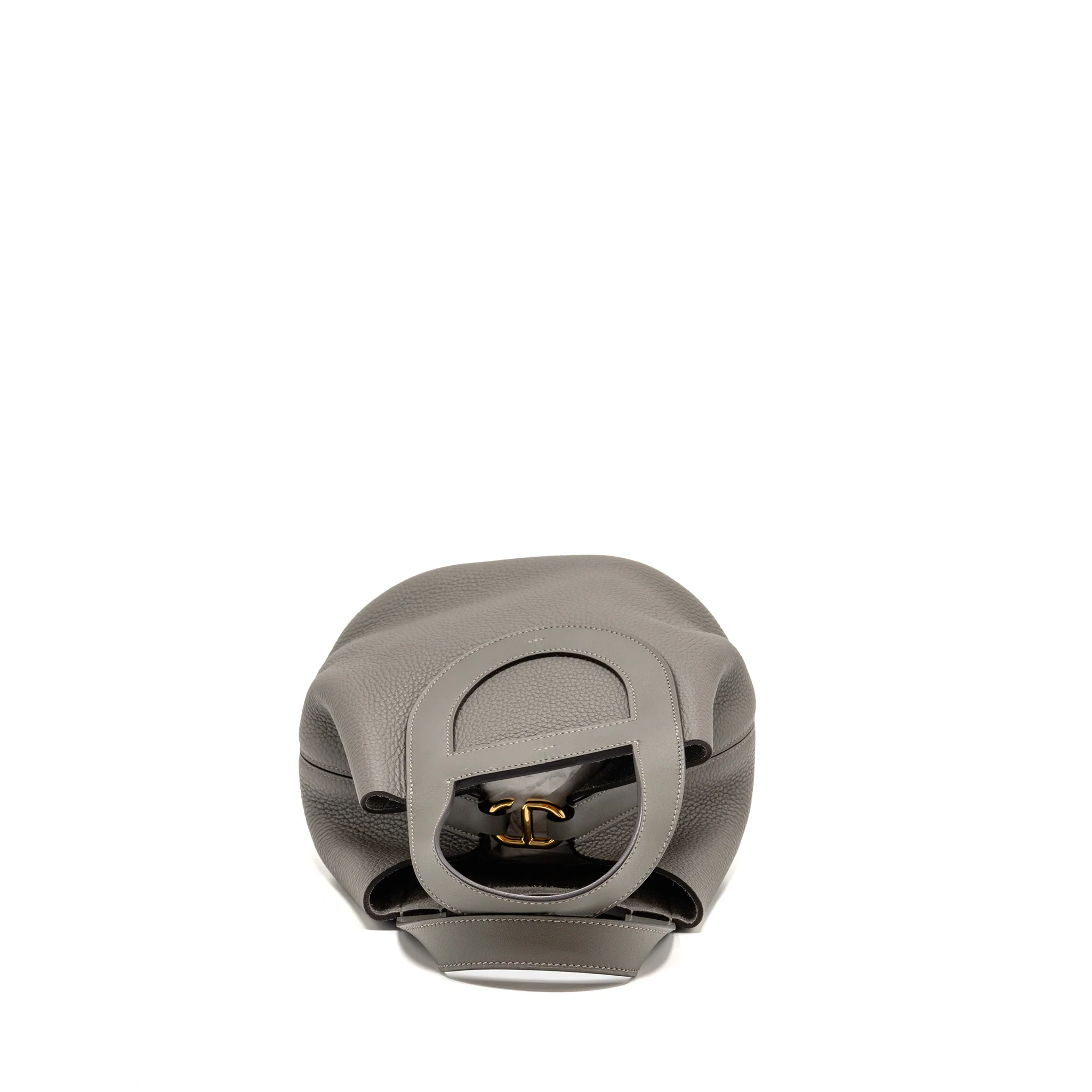 Hermes in-the-loop 23 Clemence Gris Meyer GHW Stamp U - Image 5