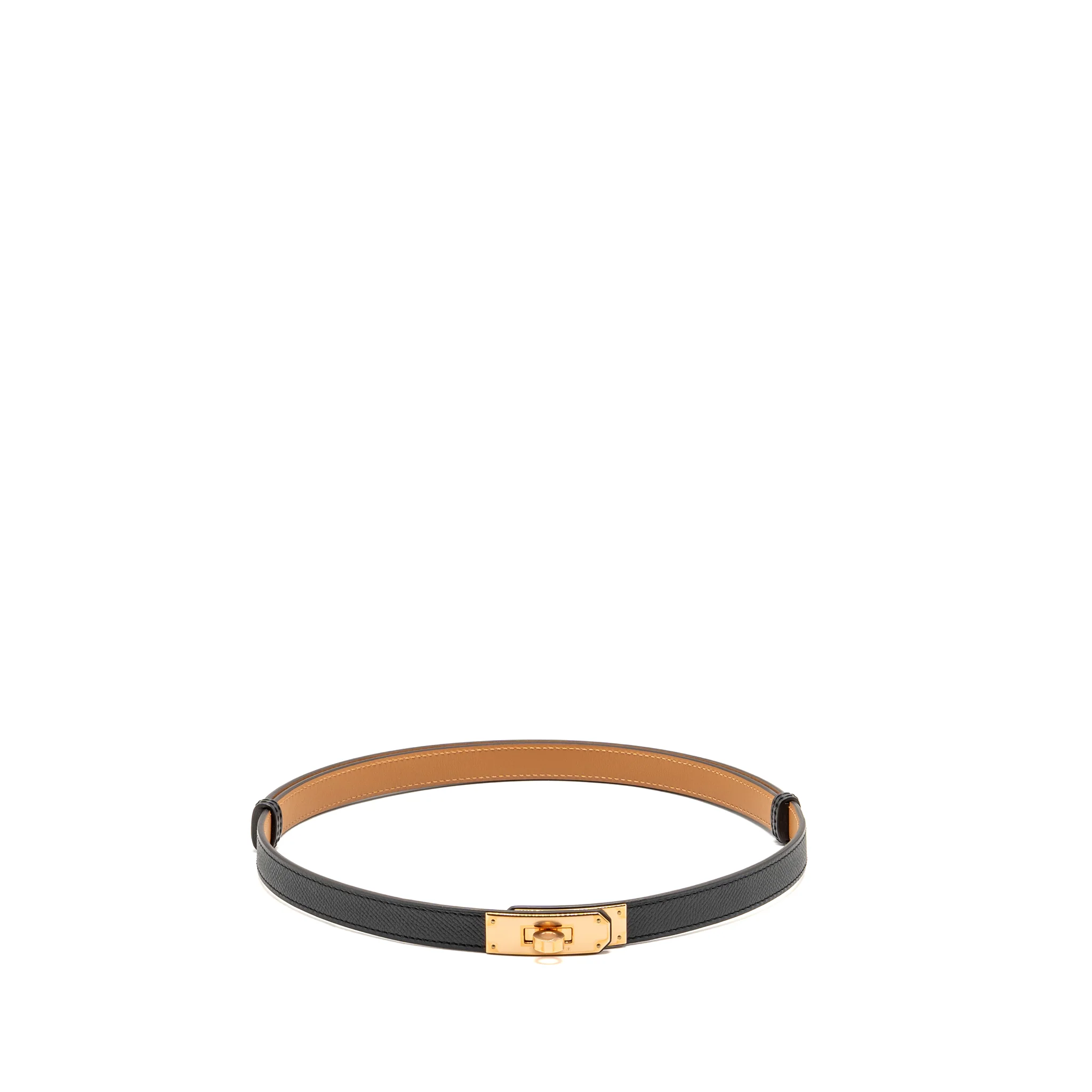 Hermes kelly 18 belt epsom black RGHW stamp W