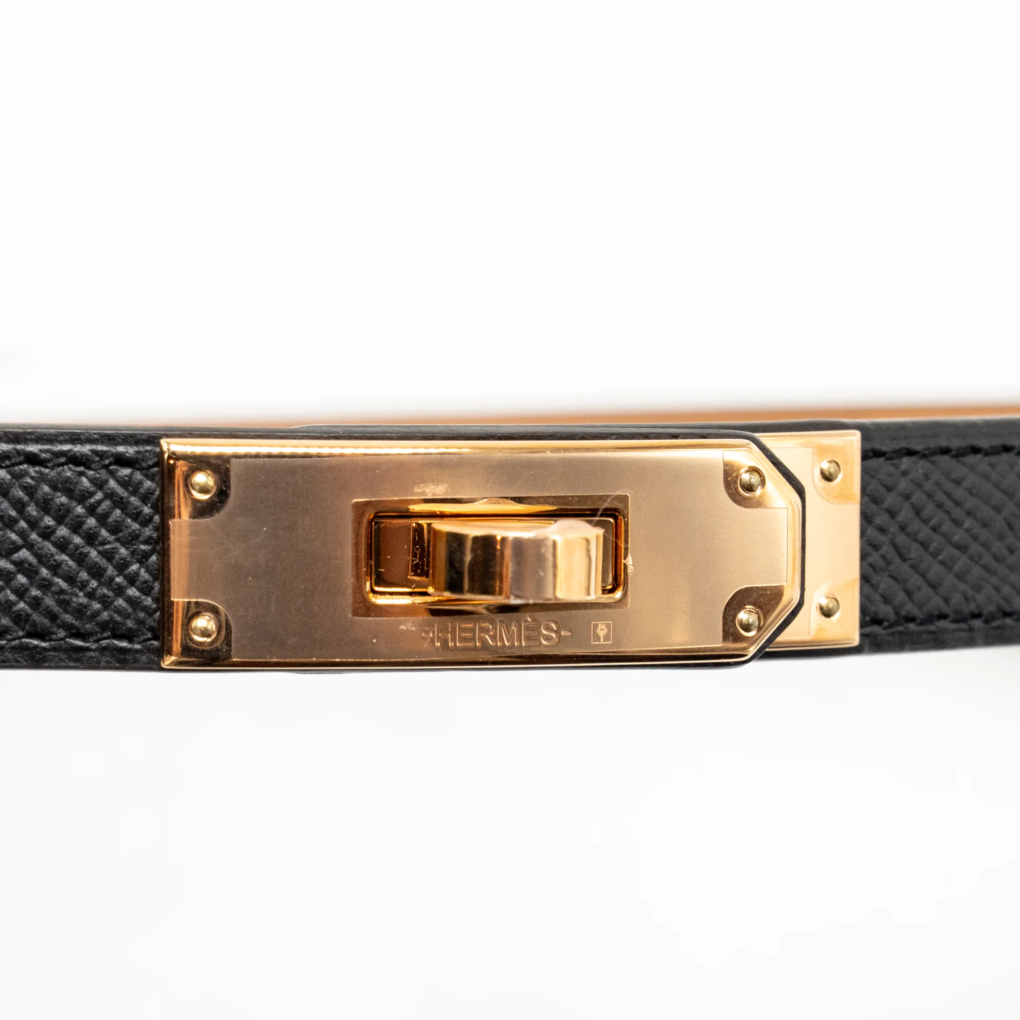 Hermes kelly 18 belt epsom black RGHW stamp W - Image 4