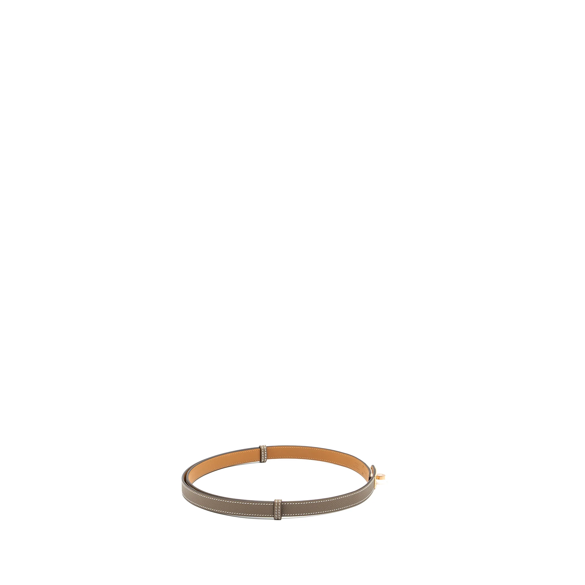 Hermes Kelly18 belt Epsom Etoupe RGHW Stamp B - Image 3