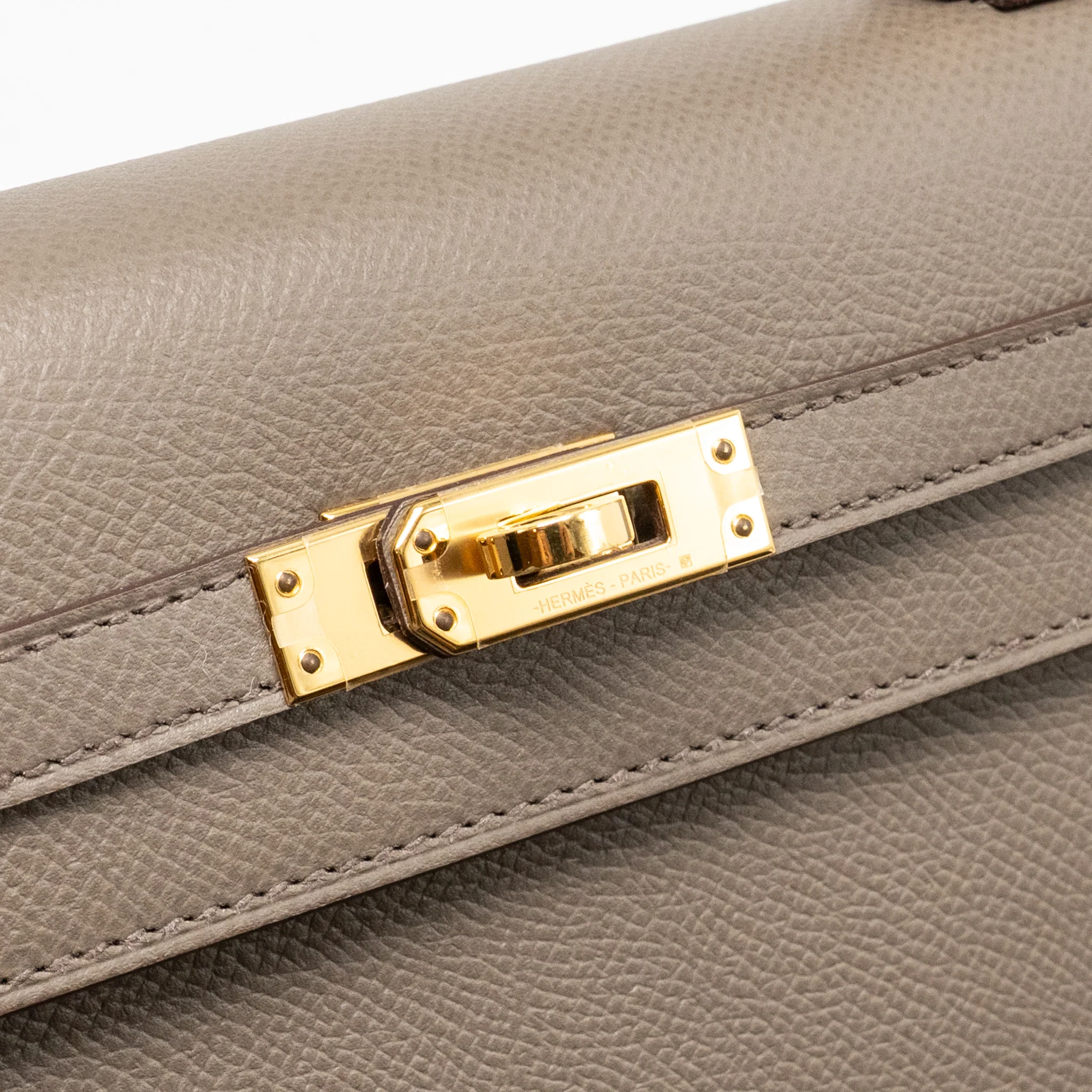 Hermes Kelly 25 Epsom 8F Gris Etain GHW stamp D - Image 15