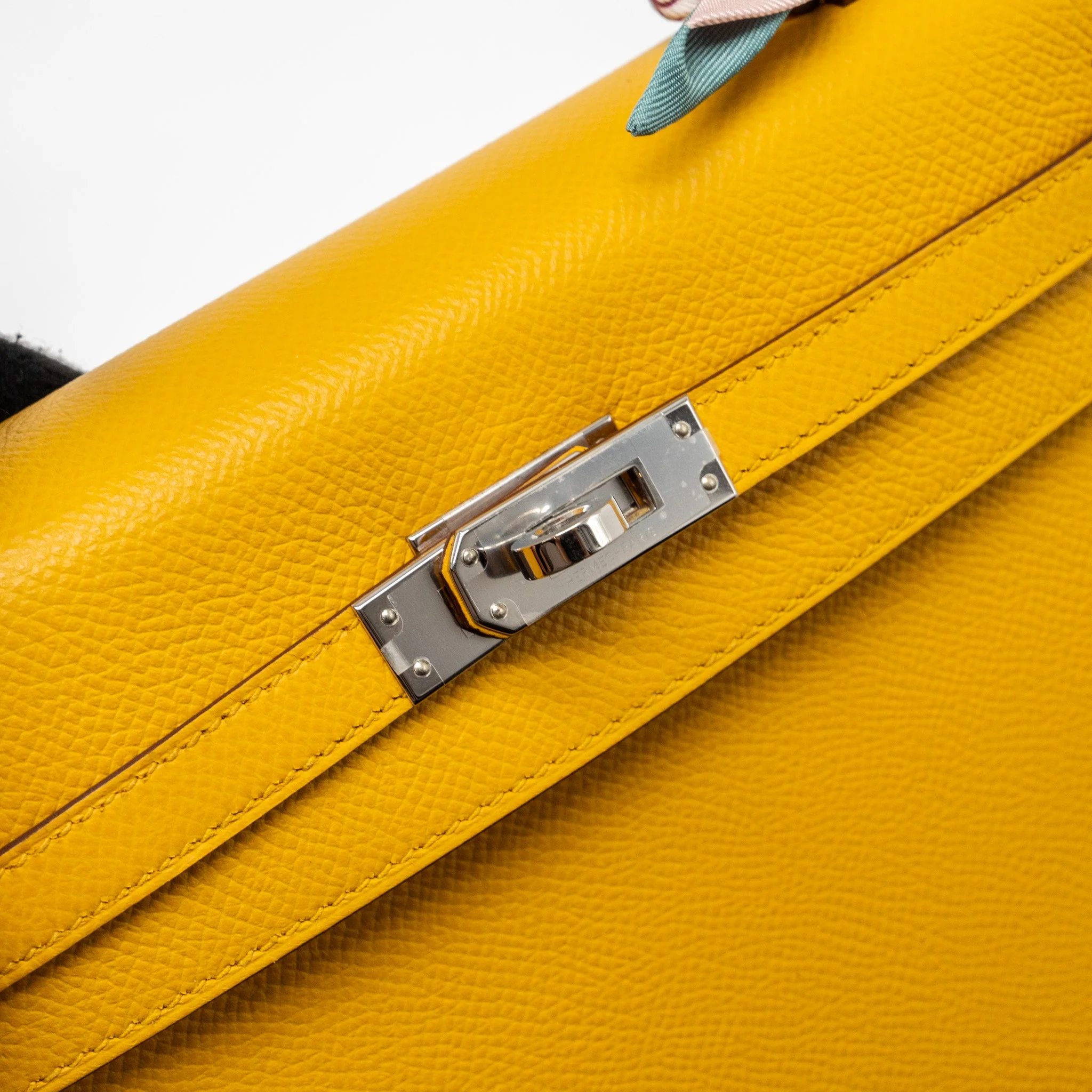 Hermes Kelly 25 Epsom 9D Jaune Amber SHW Stamp Y - Image 12
