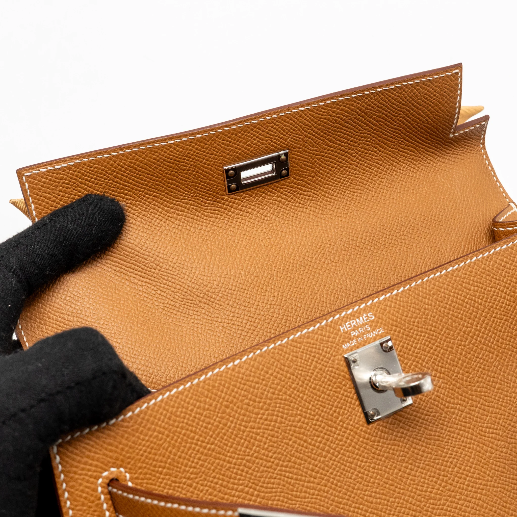 Hermes Kelly 25 epsom gold SHW stamp W - Image 16
