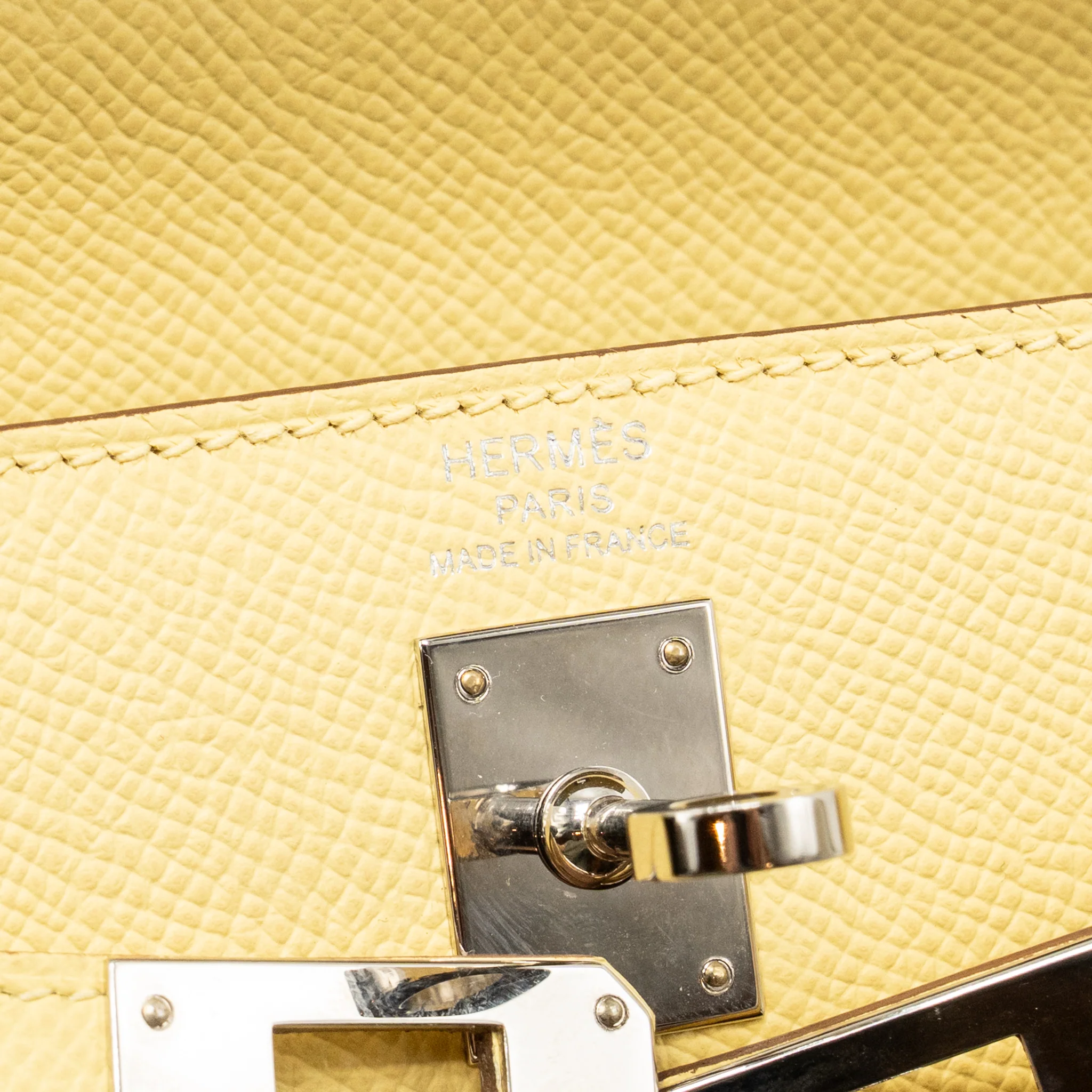 Hermes kelly 25 Epsom jaune poussin SHW stamp Z - Image 15