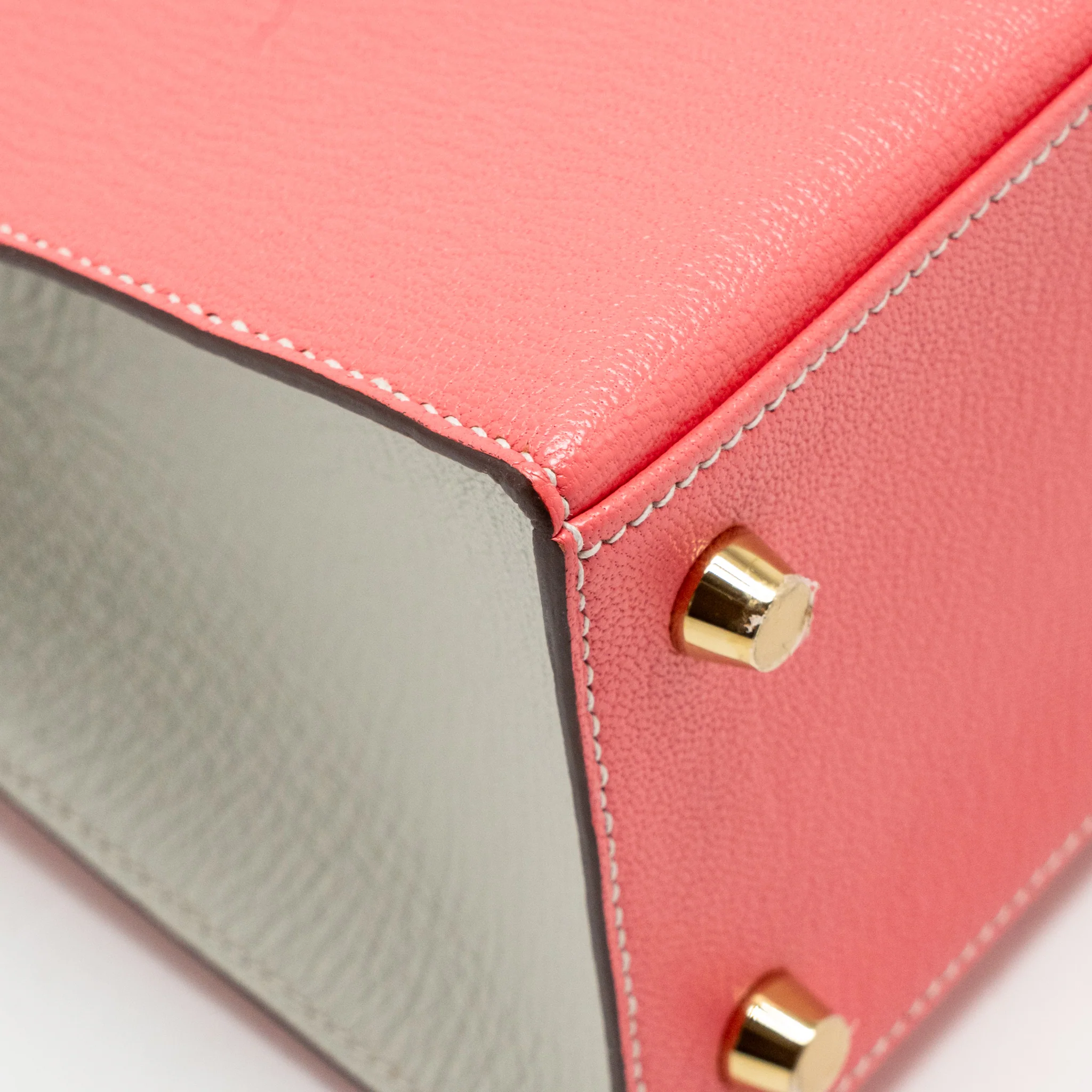 Hermes Kelly 25 Special Order Chèvre Mysore Rose Lipstick / Gris Perle GHW Stamp Y - Image 11