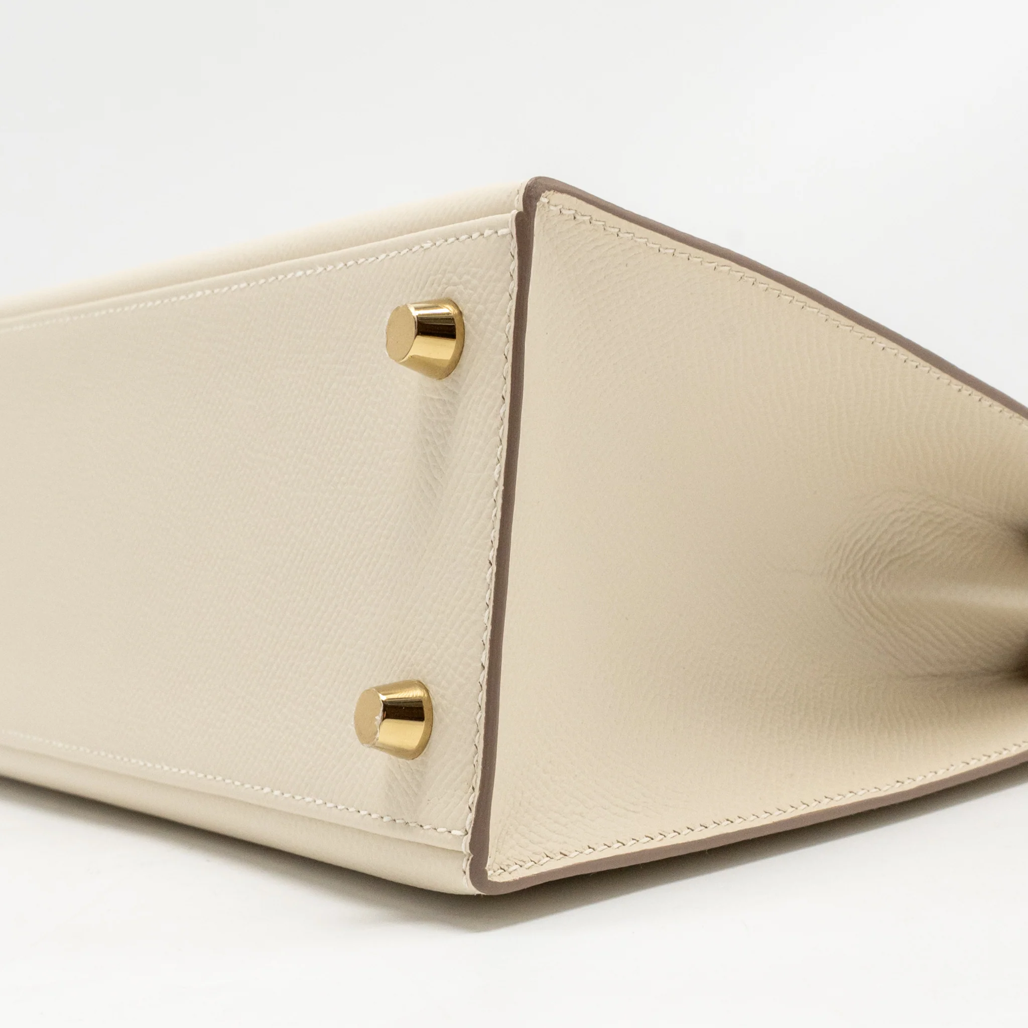 Hermes Kelly 25 Special Order Epsom Craie/Gold LGHW Stamp D - Image 8