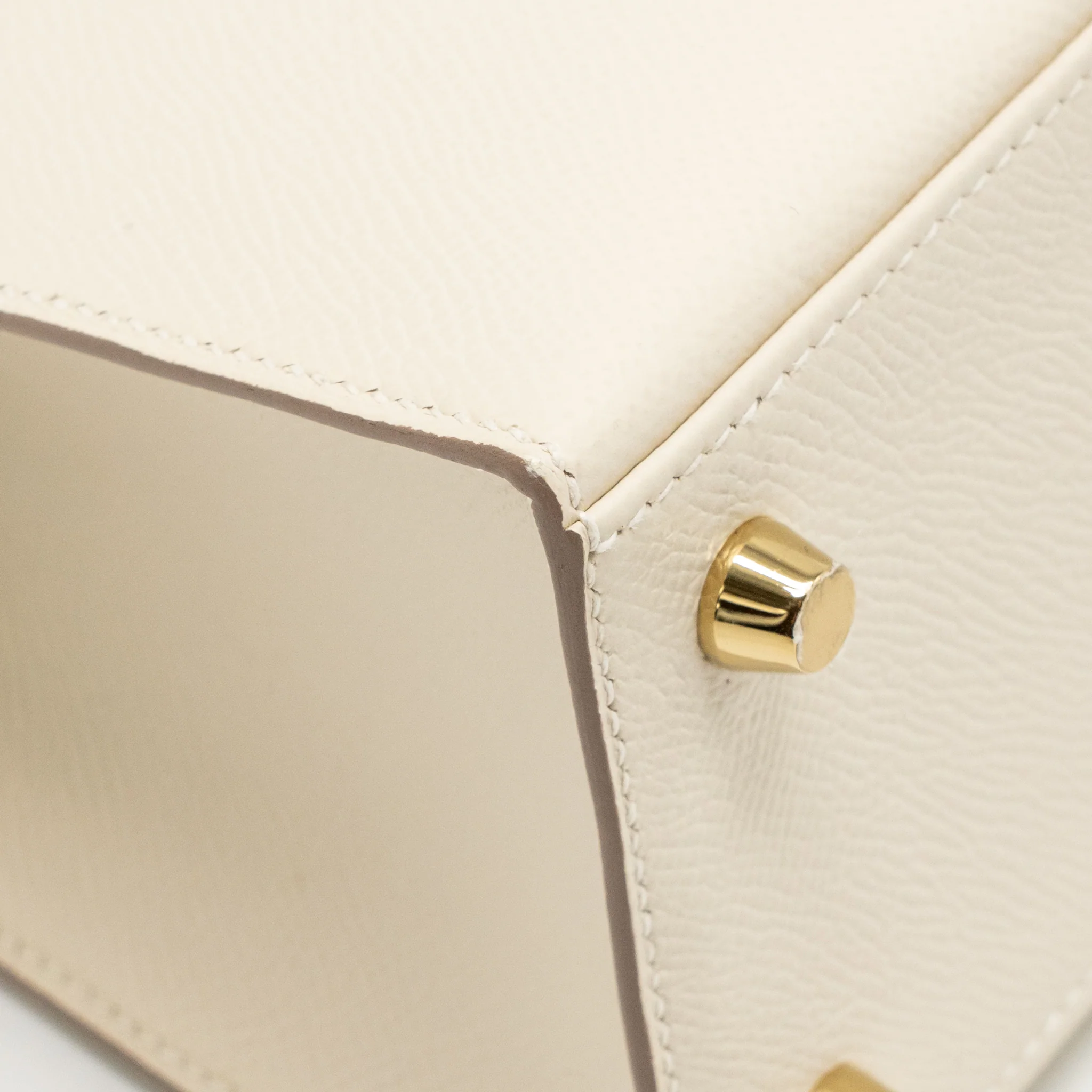 Hermes Kelly 25 Special Order Epsom Craie/Gold LGHW Stamp D - Image 9
