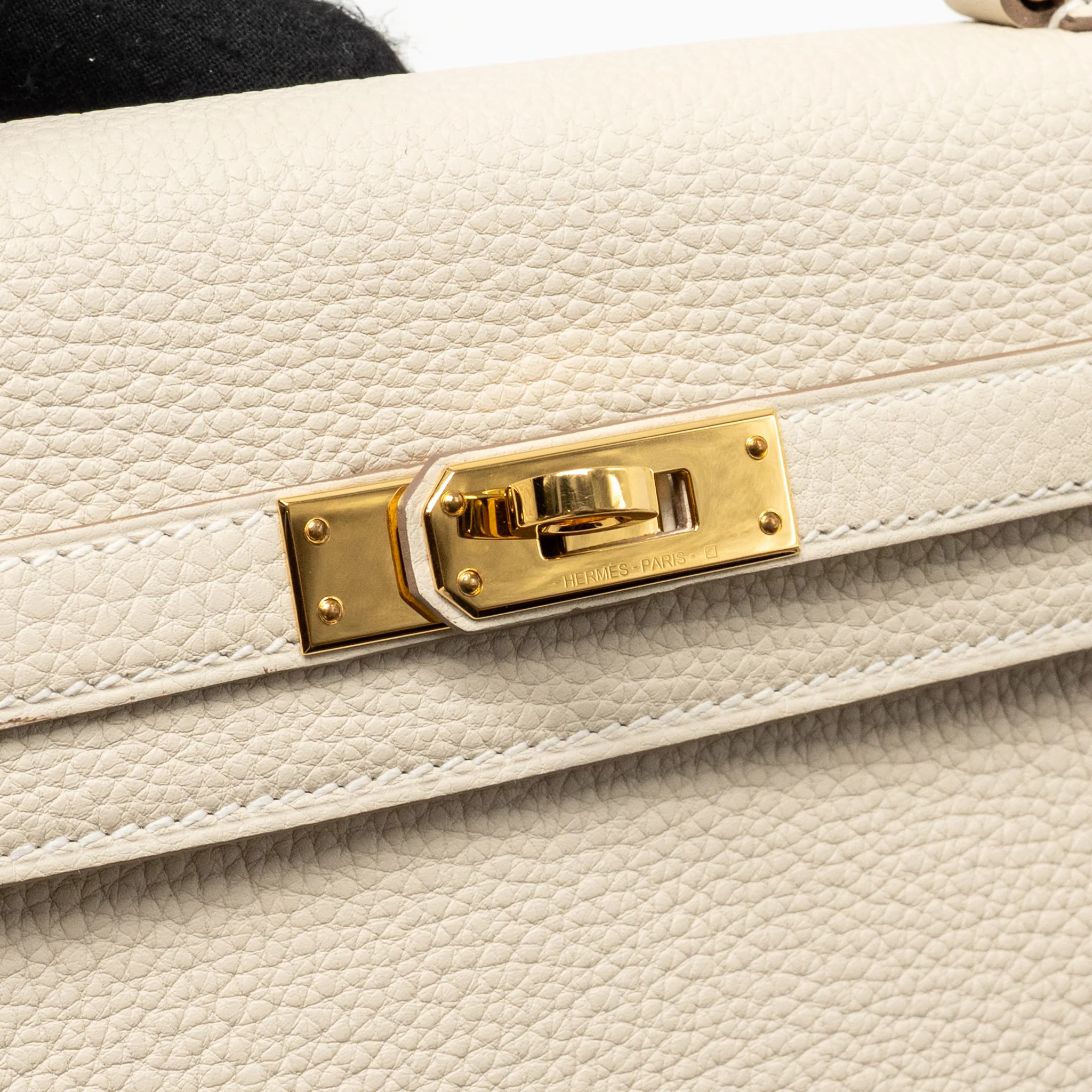Hermes Kelly 25 Togo craie GHW Stamp W - Image 14